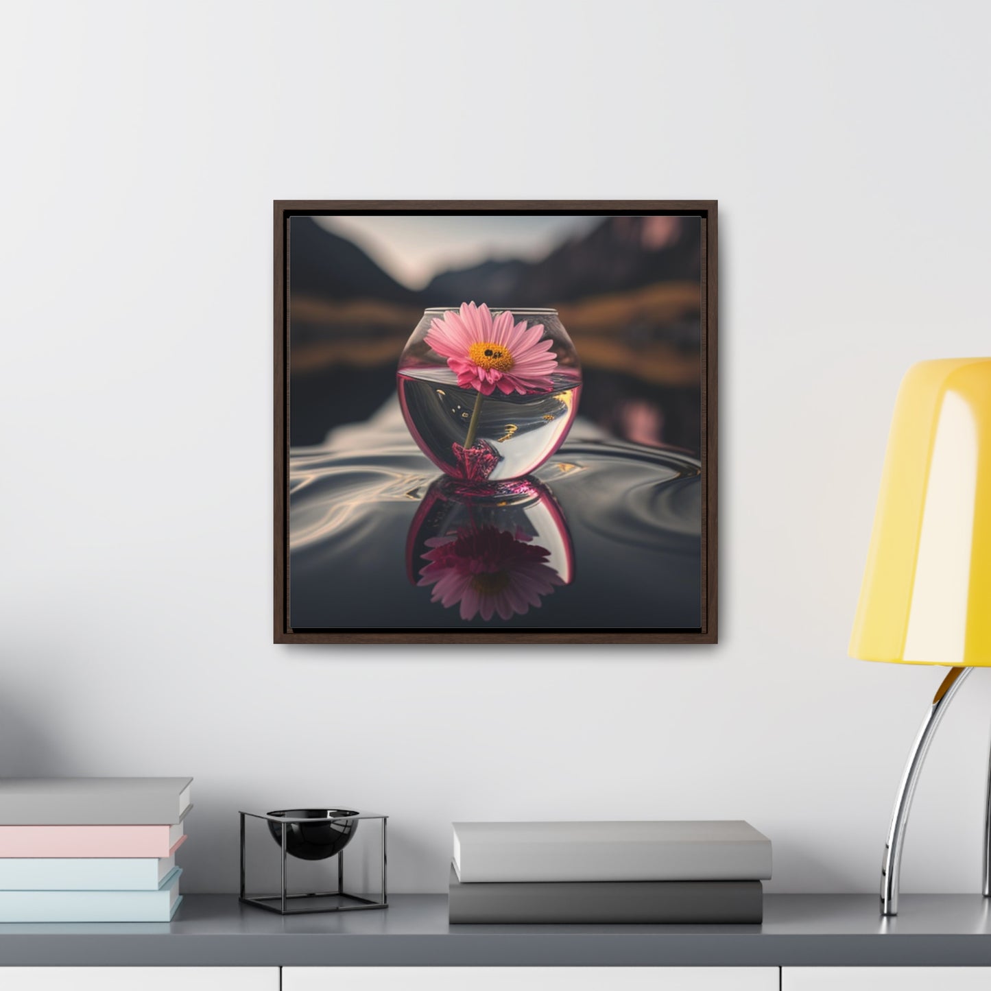 Gallery Canvas Wraps, Square Frame Pink Daisy 1
