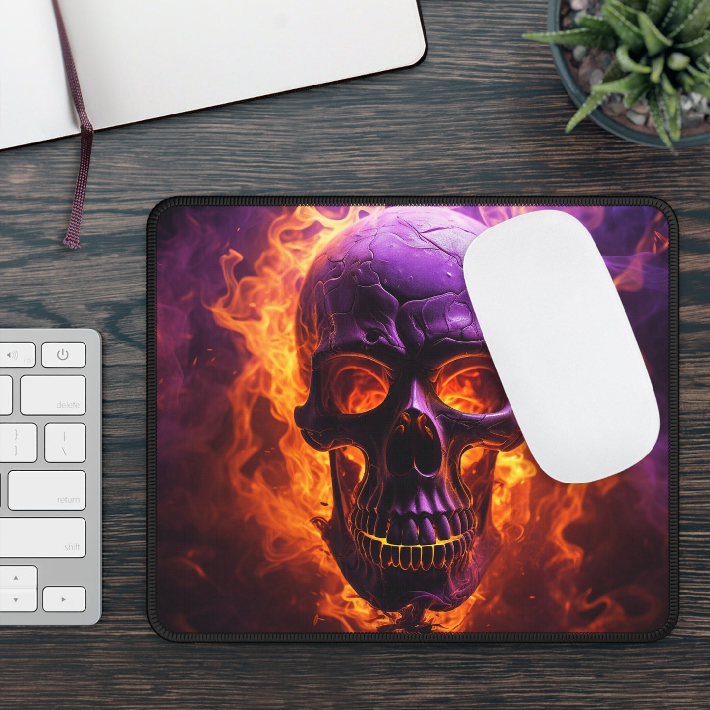 Gaming Mouse Pad  Skull Flames 3