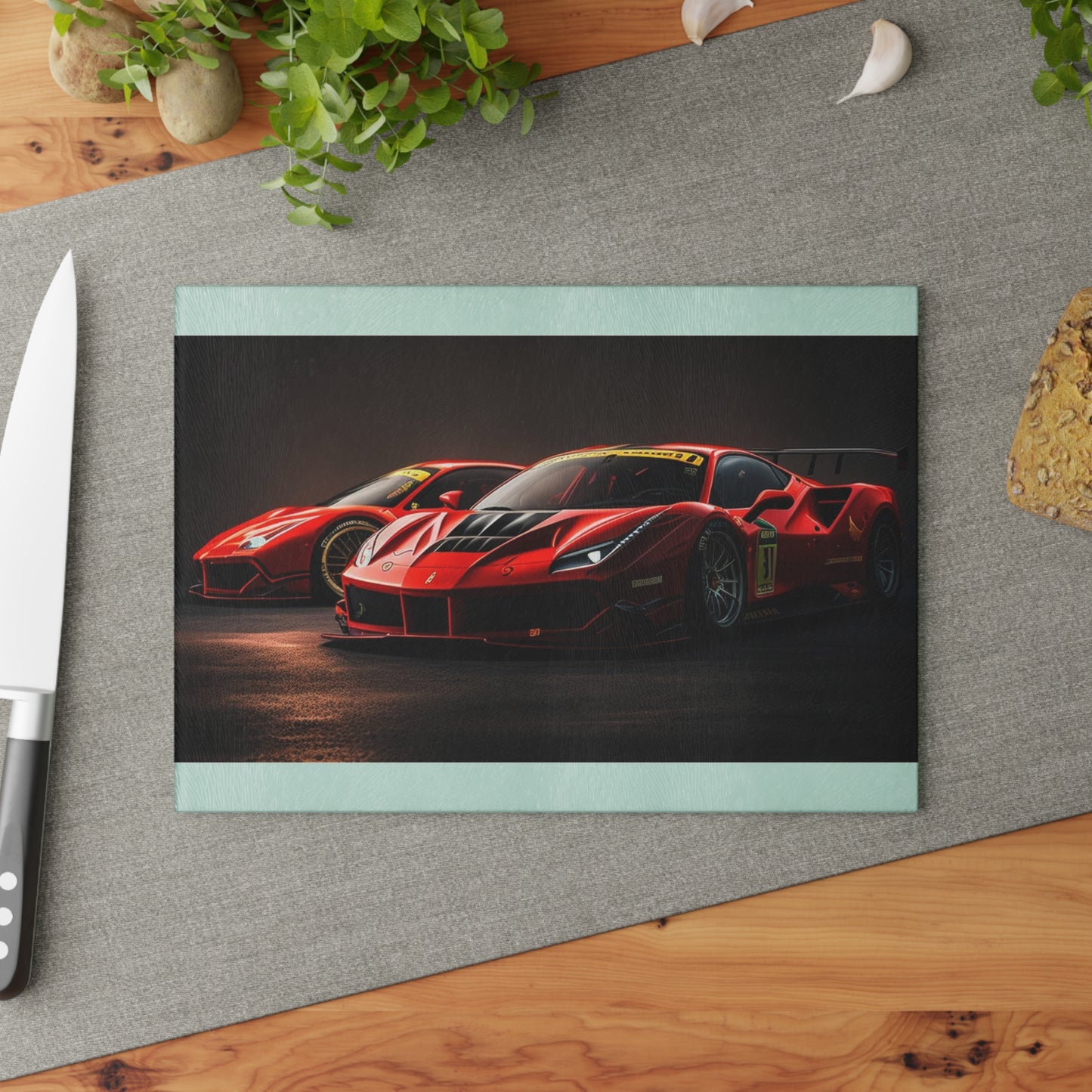 Glass Cutting Board Ferrari Red 4