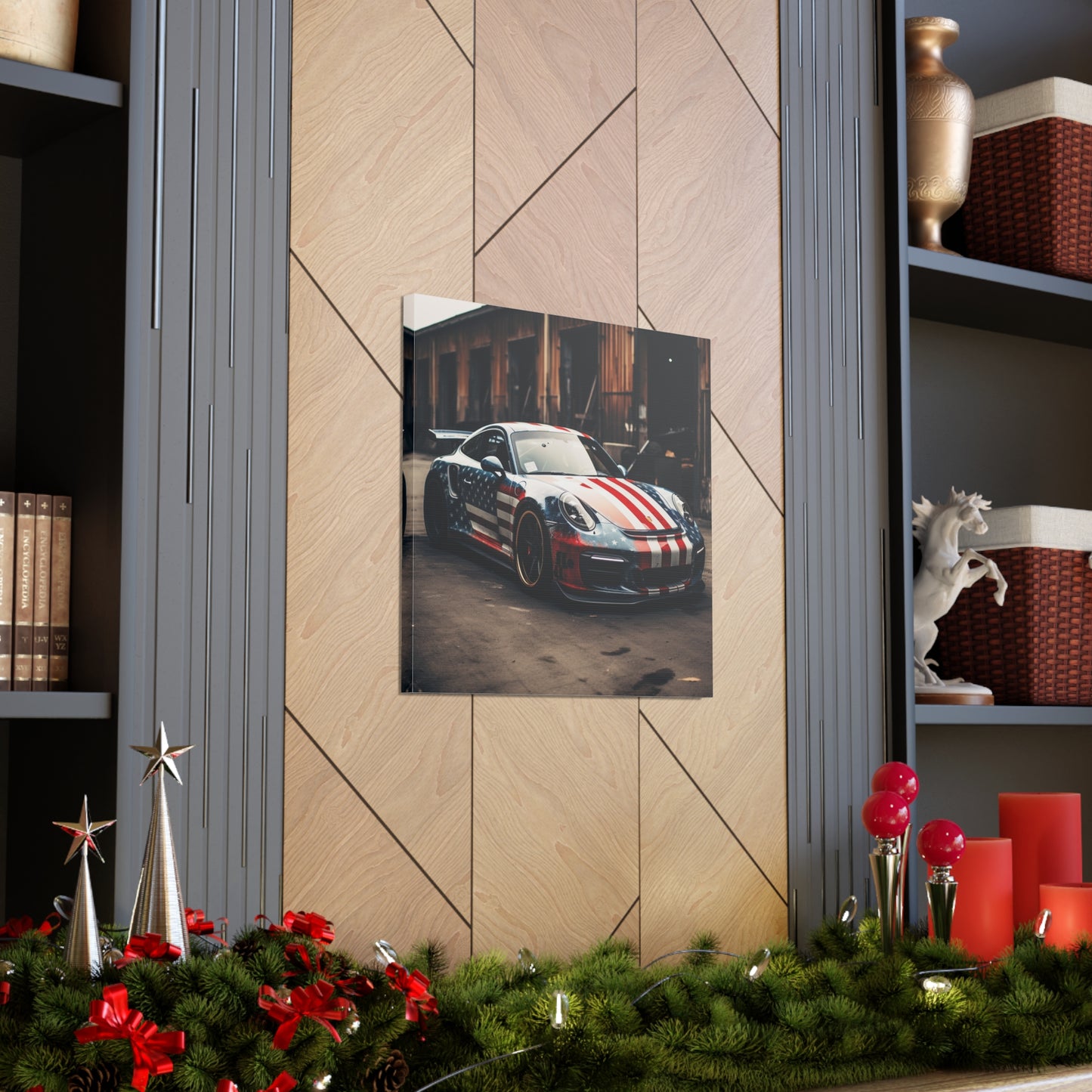 Canvas Gallery Wraps American Flag Porsche 3