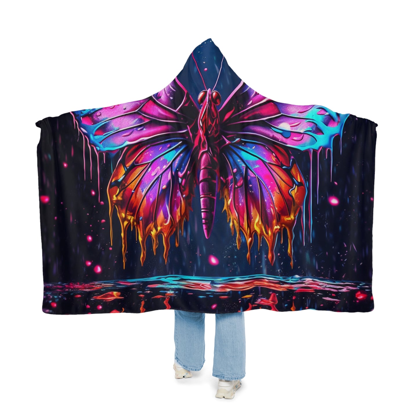 Snuggle Hooded Blanket Pink Butterfly Flair 2