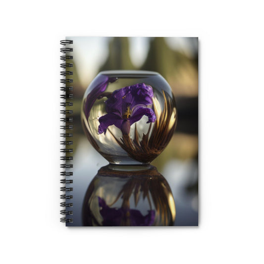 Spiral Notebook - Ruled Line Purple Iris in a vase 2
