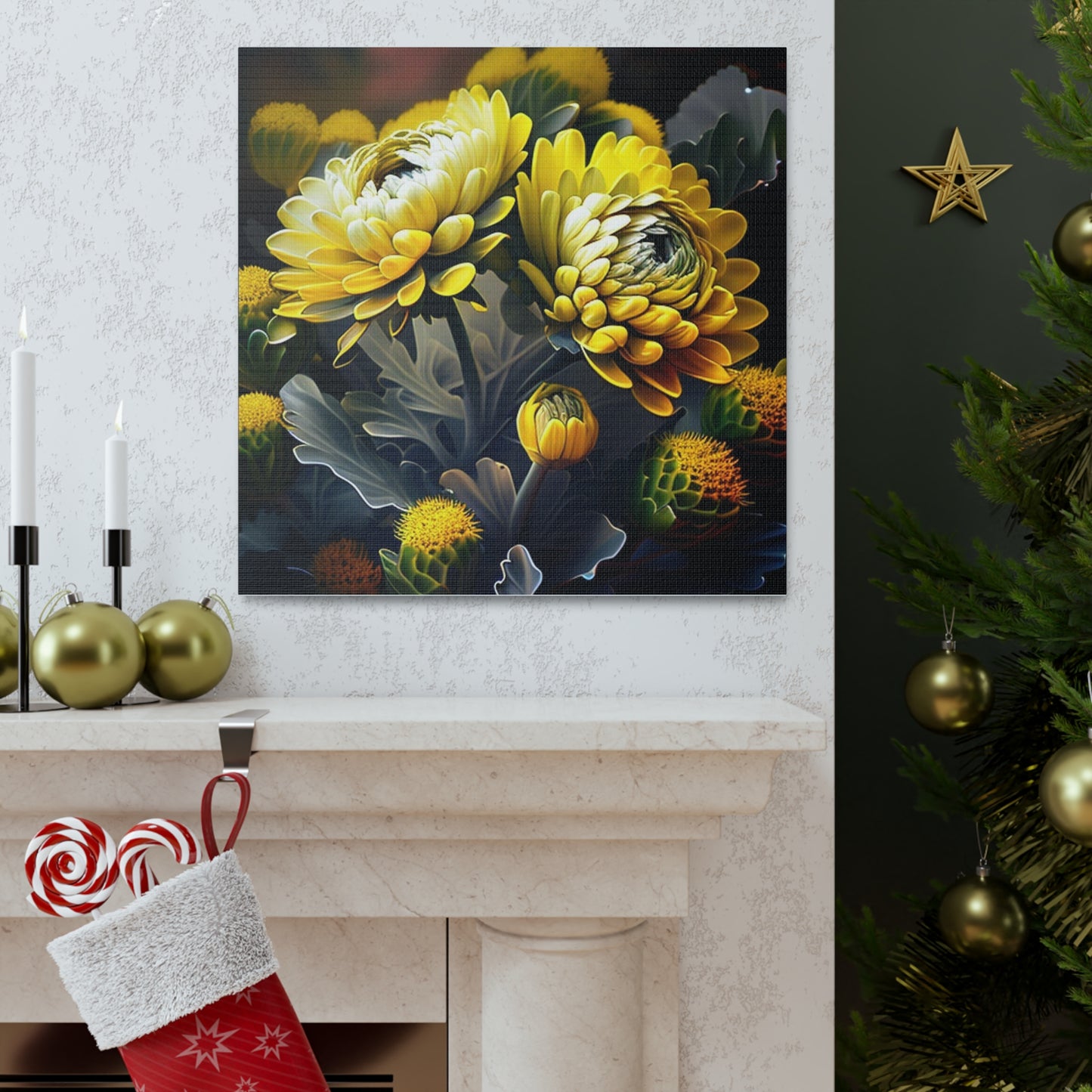 Canvas Gallery Wraps Yellow Hermosas Flores Amarillas 2