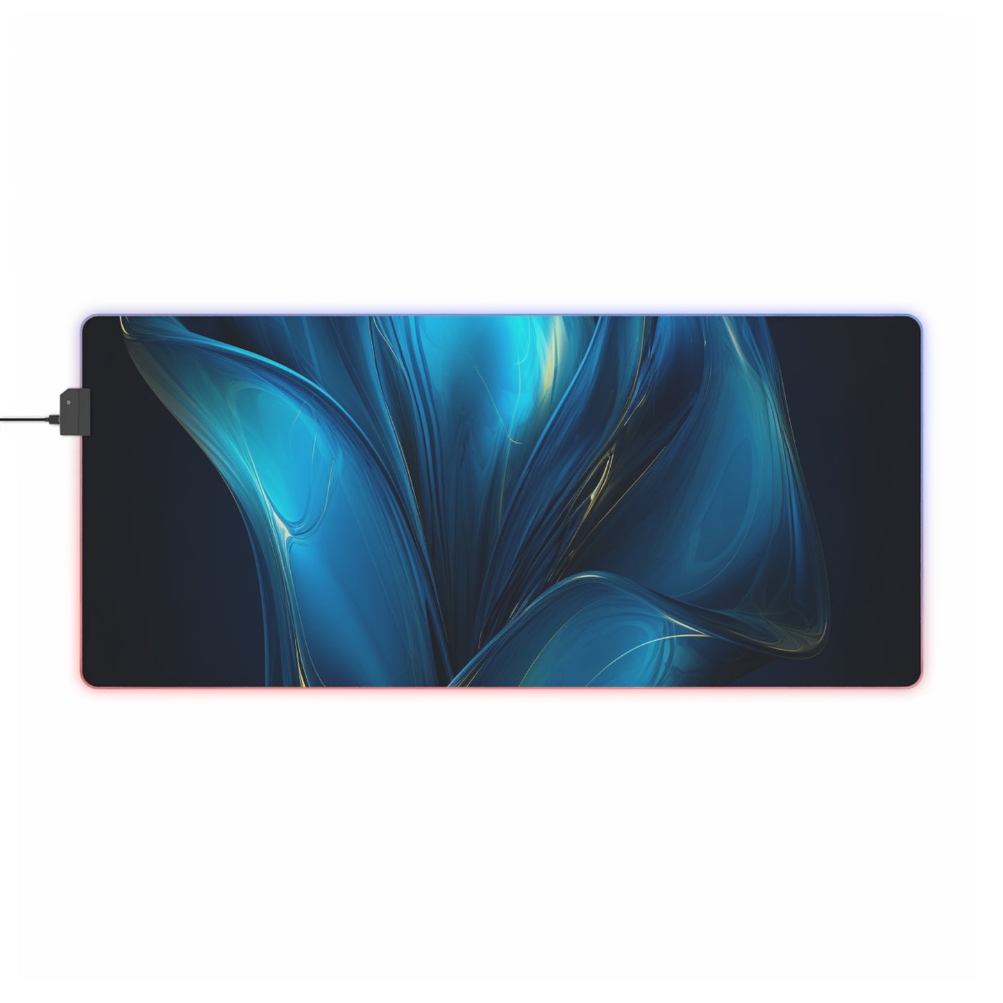 LED Gaming Mouse Pad Abstract Blue Tulip 2