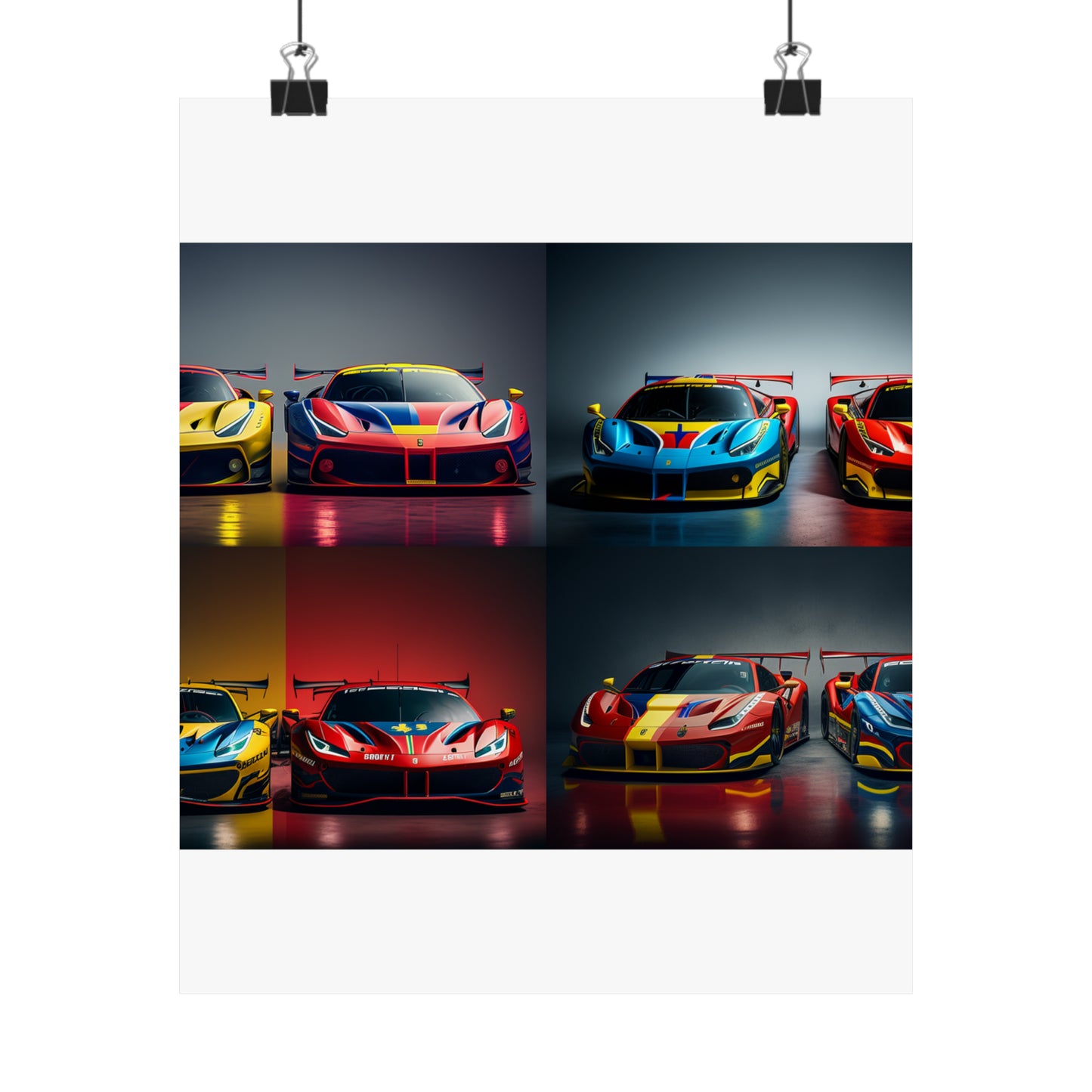 Premium Matte Vertical Posters Ferrari Red Blue 5