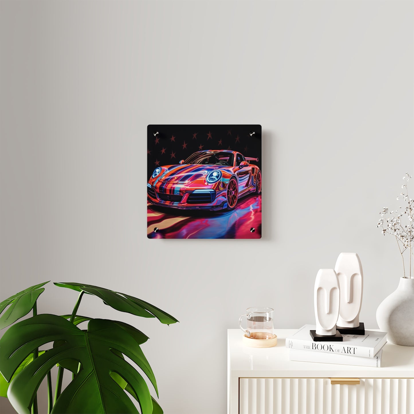 Acrylic Wall Art Panels Macro American Flag Porsche 4