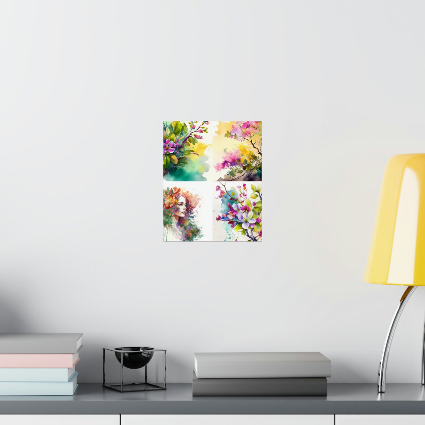 Premium Matte Vertical Posters Mother Nature Bright Spring Colors Realistic Watercolor 5