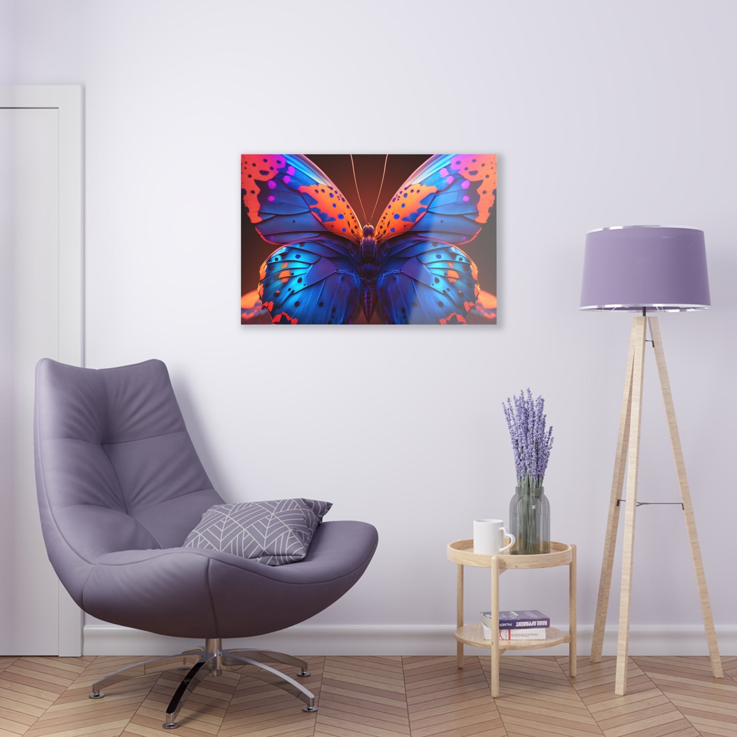 Acrylic Prints Neon Butterfly Macro 3