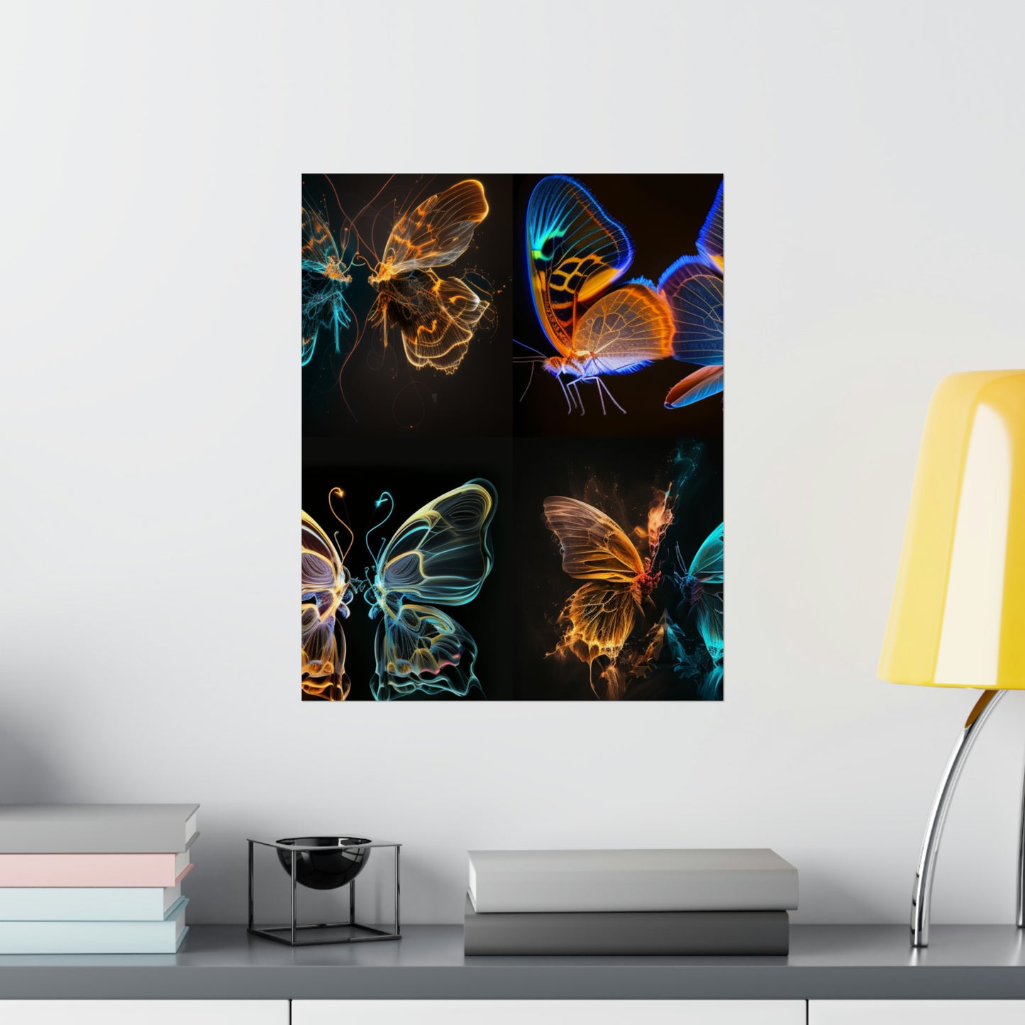 Premium Matte Vertical Posters Neon Glo Butterfly 5