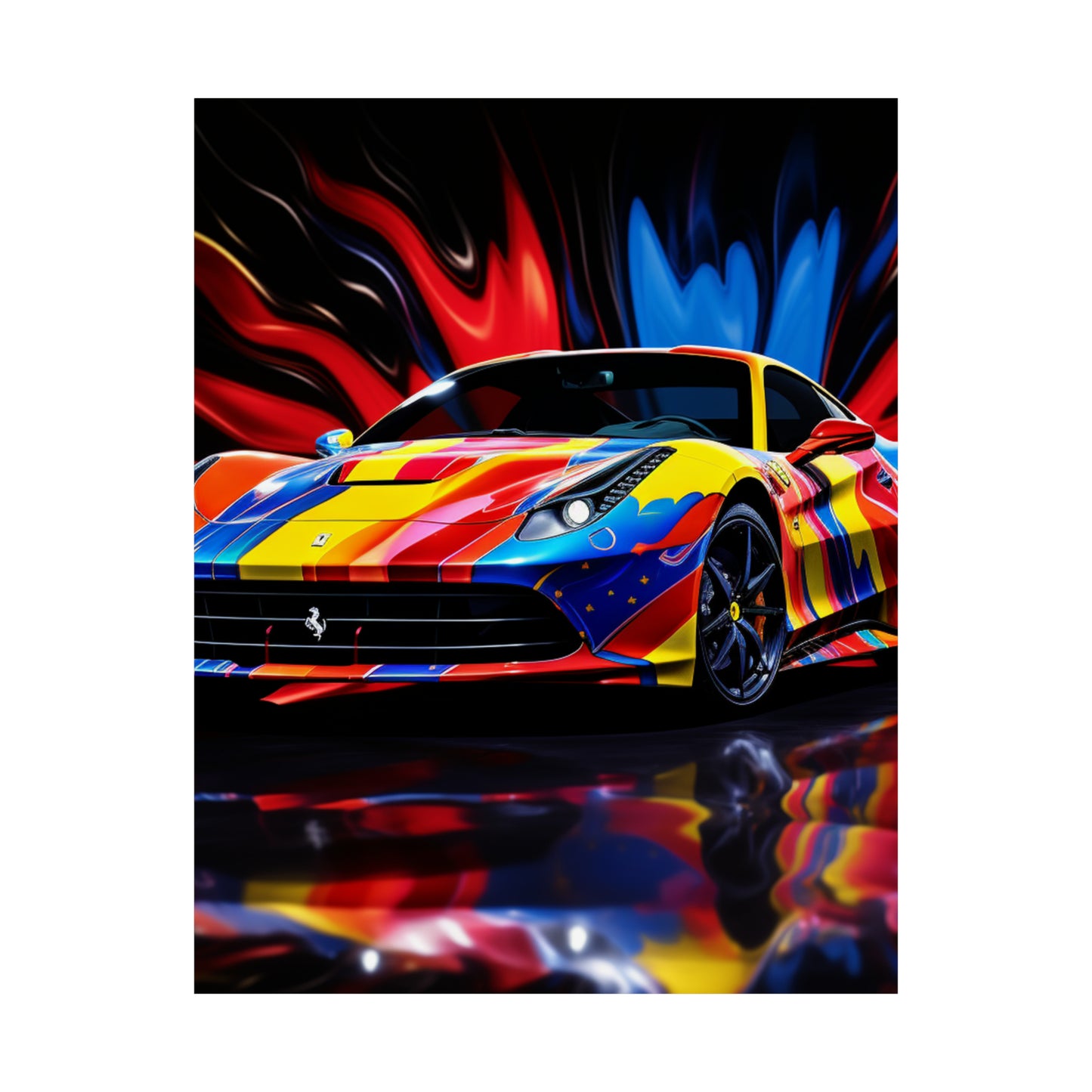 Premium Matte Vertical Posters Hyper Colorfull Ferrari 1