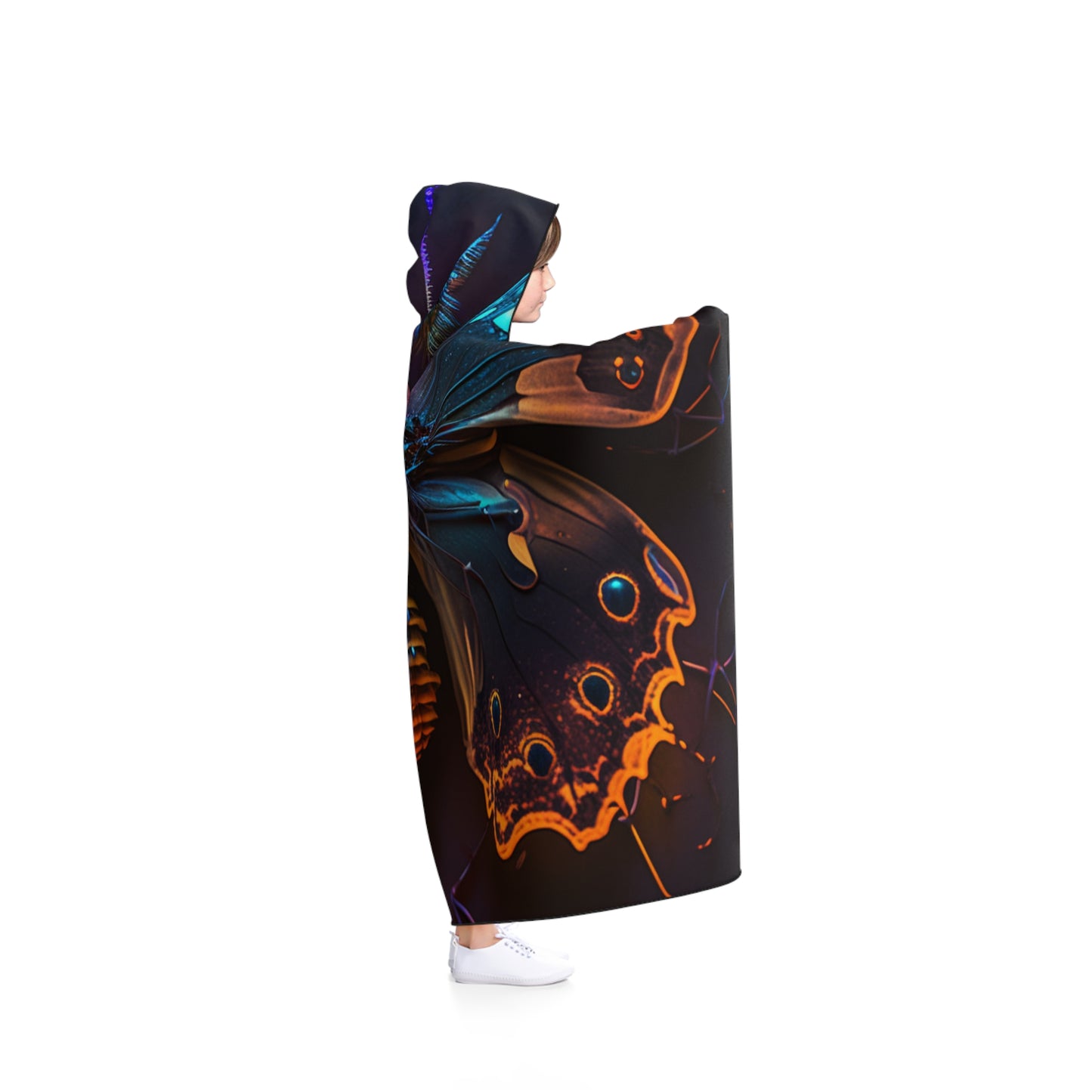 Hooded Blanket Neon Hue Butterfly 2