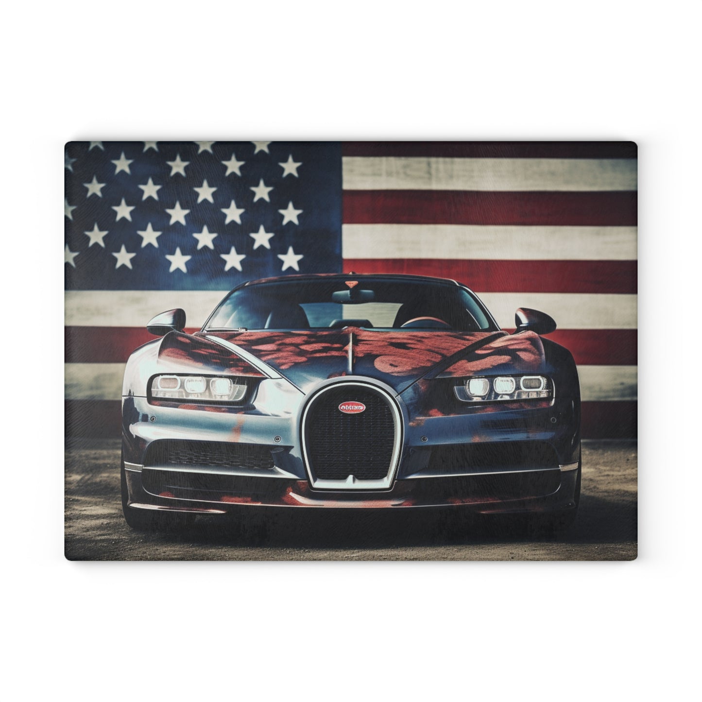 Glass Cutting Board Bugatti Flag 3