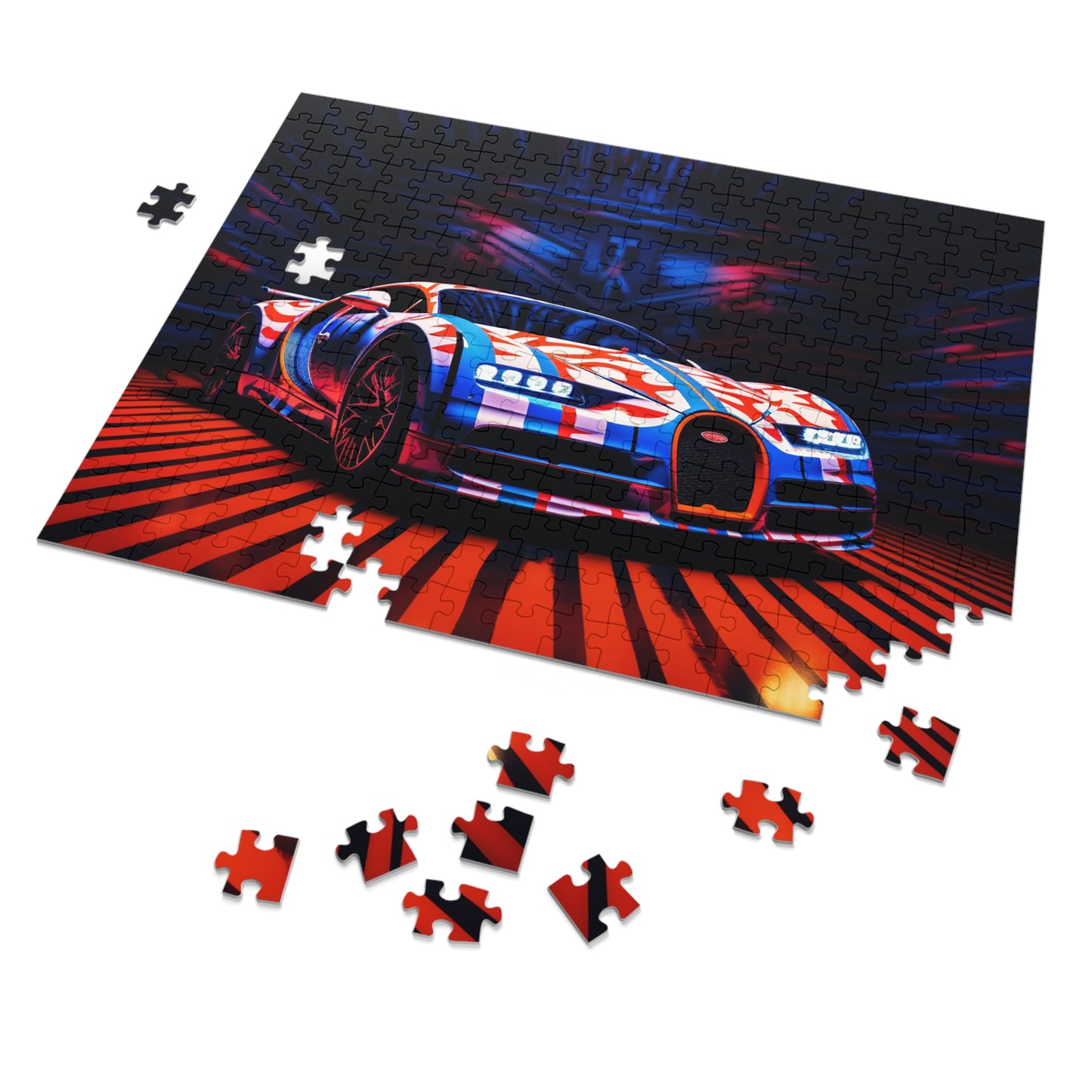 Jigsaw Puzzle (30, 110, 252, 500,1000-Piece) Macro Bugatti American Flag 1