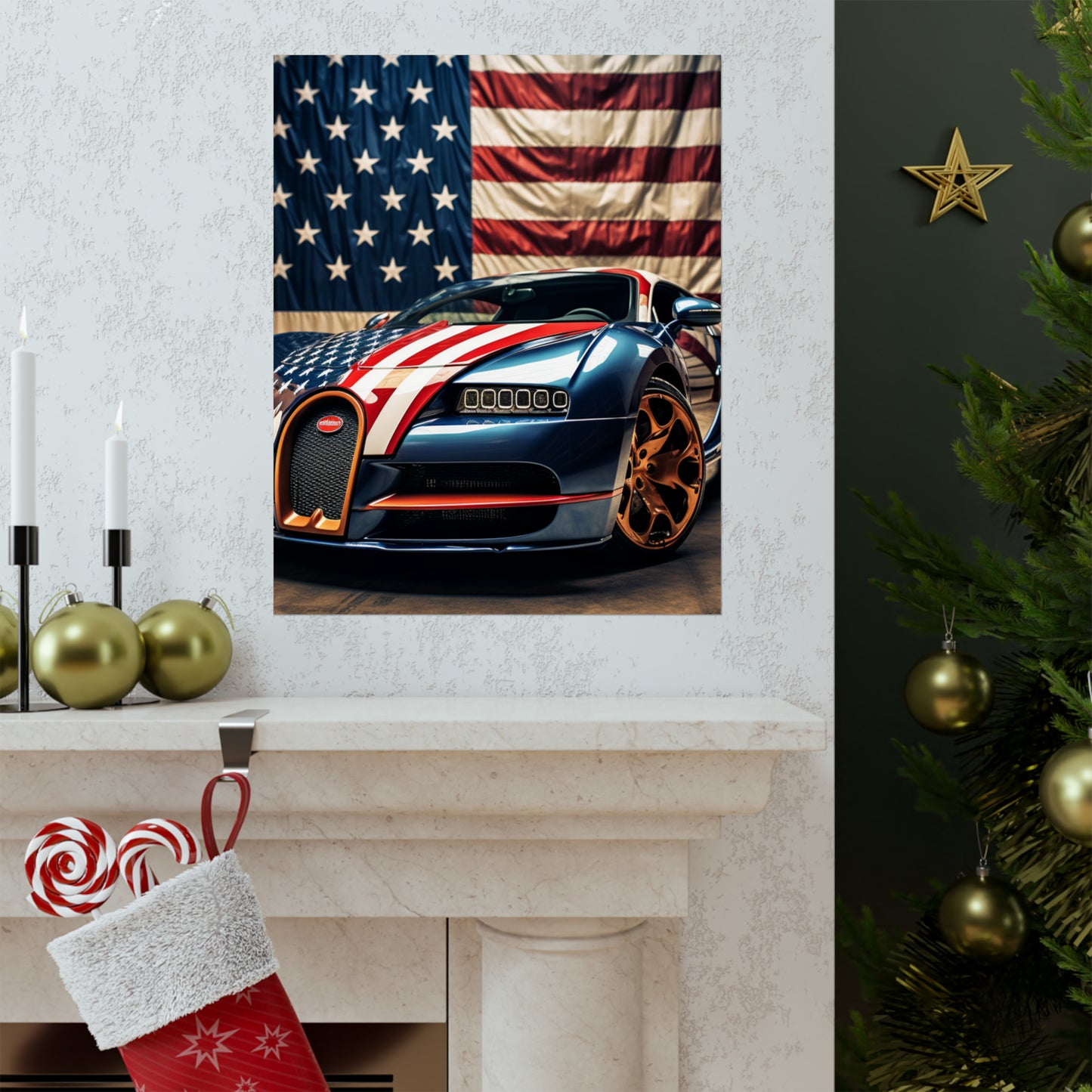 Premium Matte Vertical Posters Bugatti Flag American 4