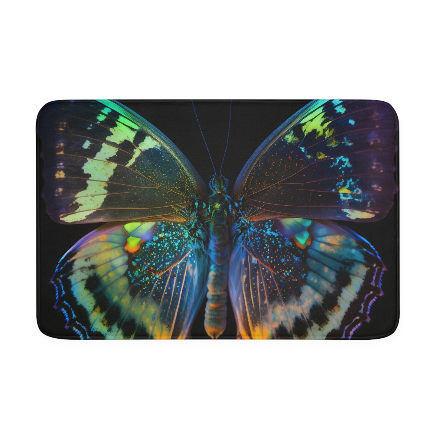 Memory Foam Bath Mat Neon Butterfly Flair 4