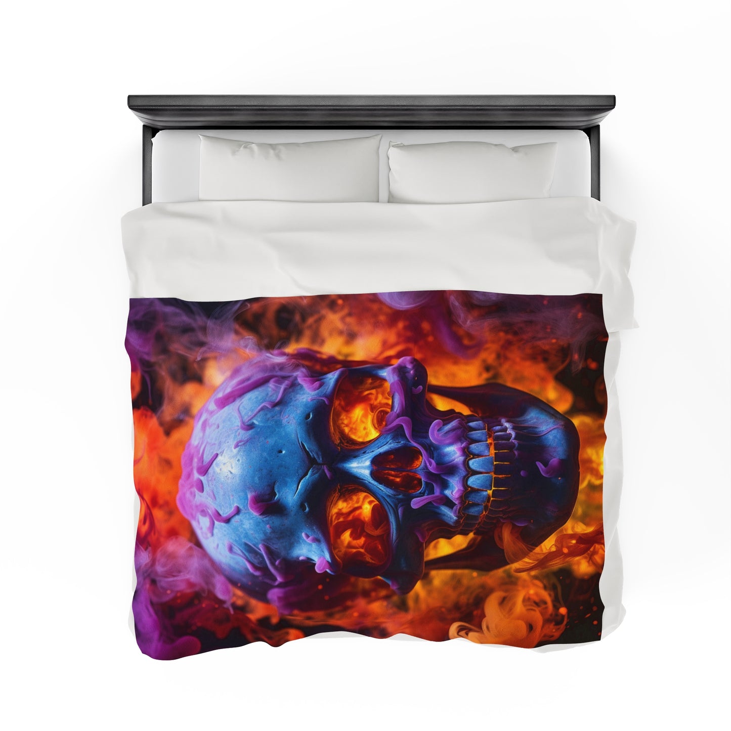 Velveteen Plush Blanket Macro Skull 3