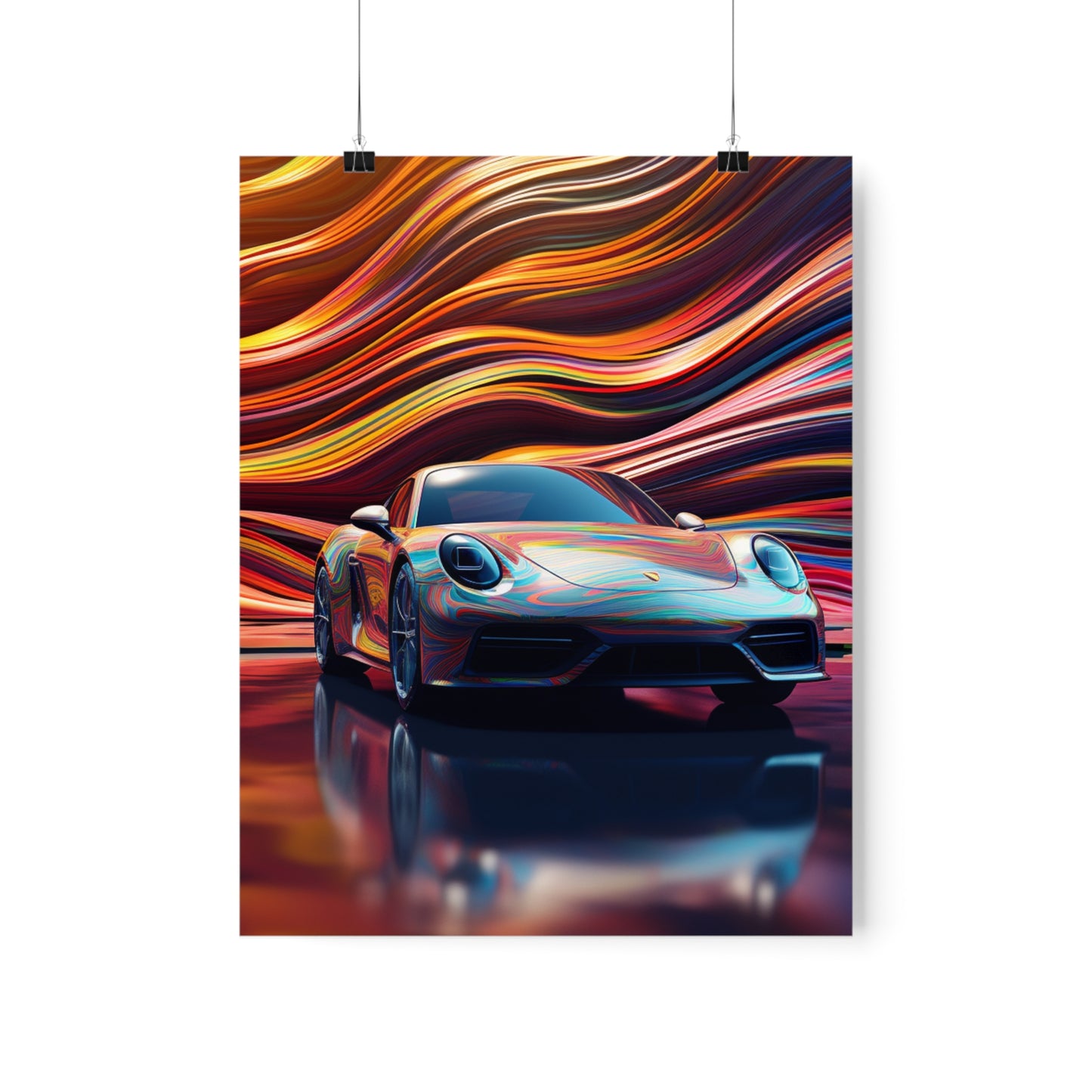 Premium Matte Vertical Posters Porsche Water Fusion 1