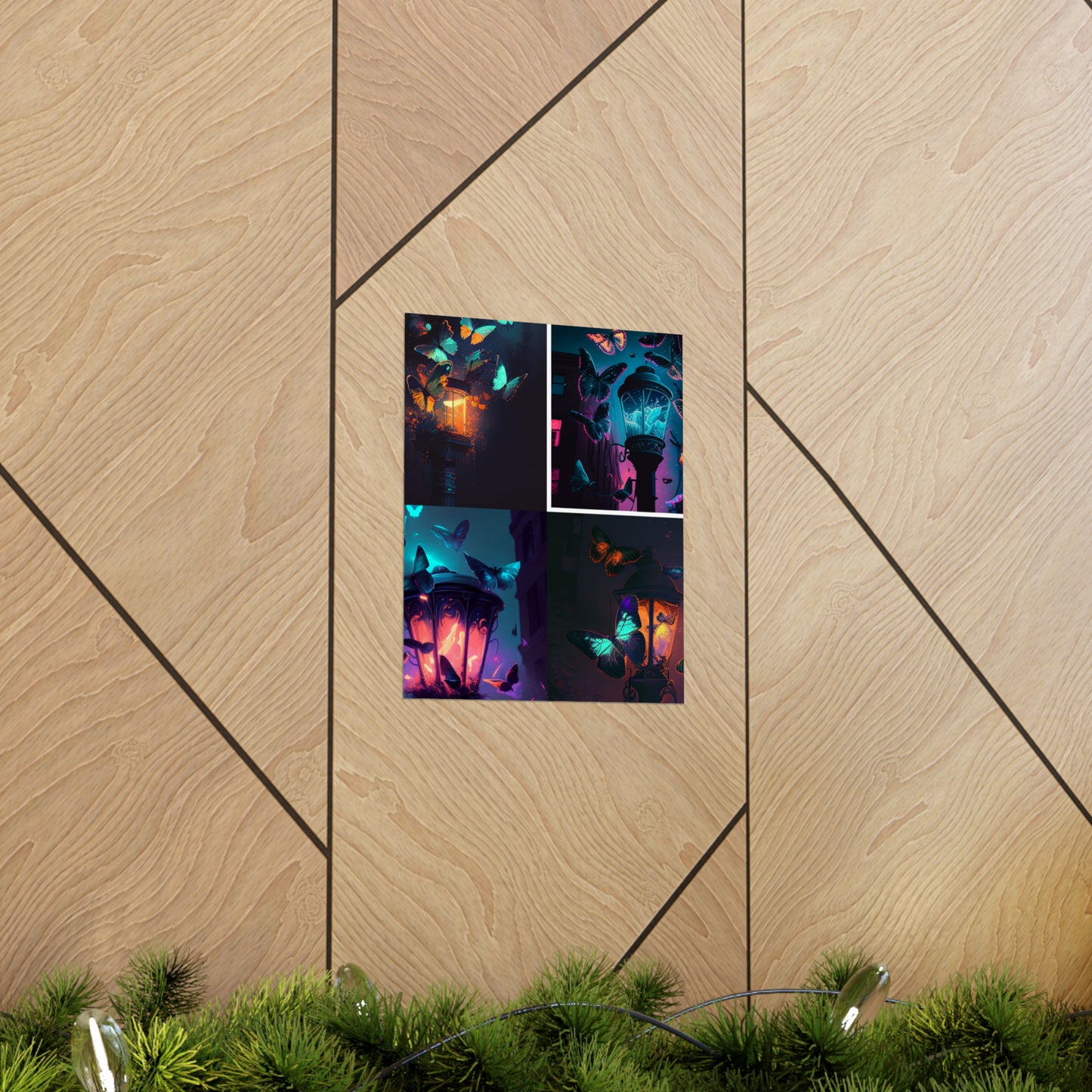 Premium Matte Vertical Posters Street Light Butterfly 5
