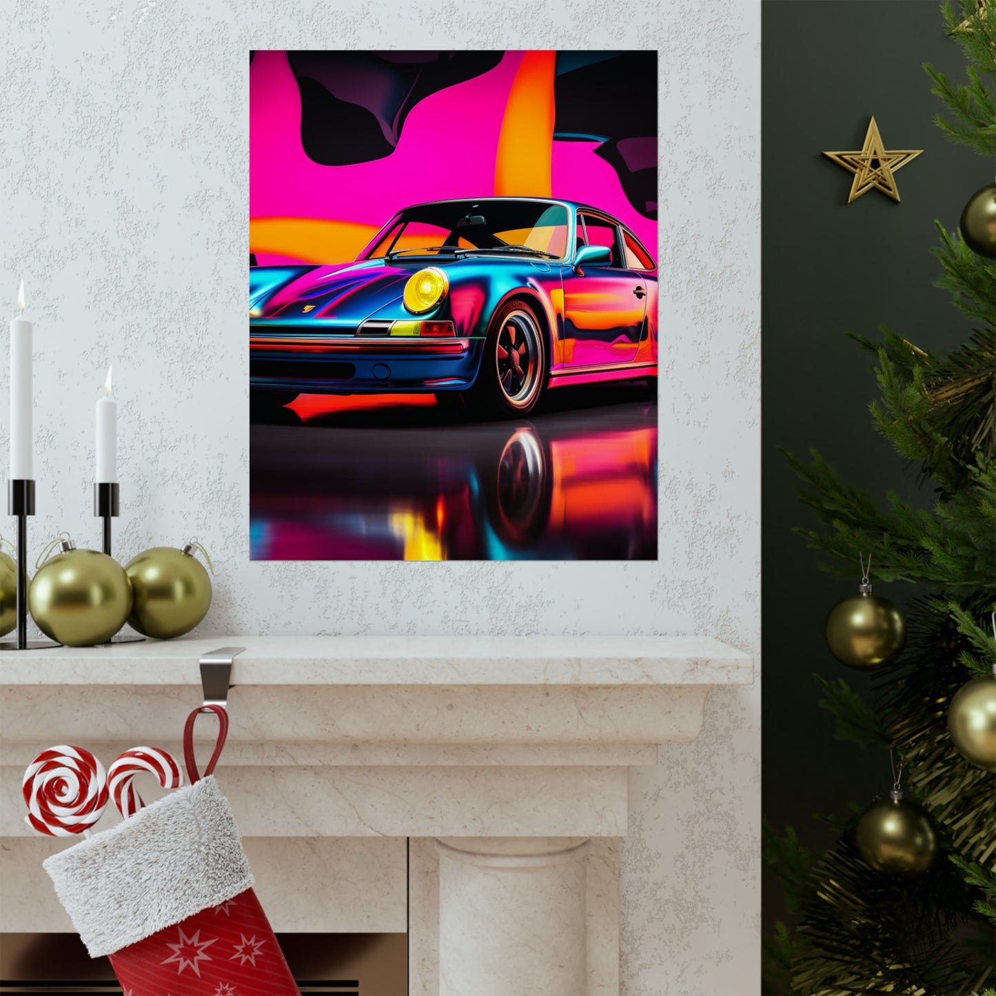 Premium Matte Vertical Posters Macro Porsche 2