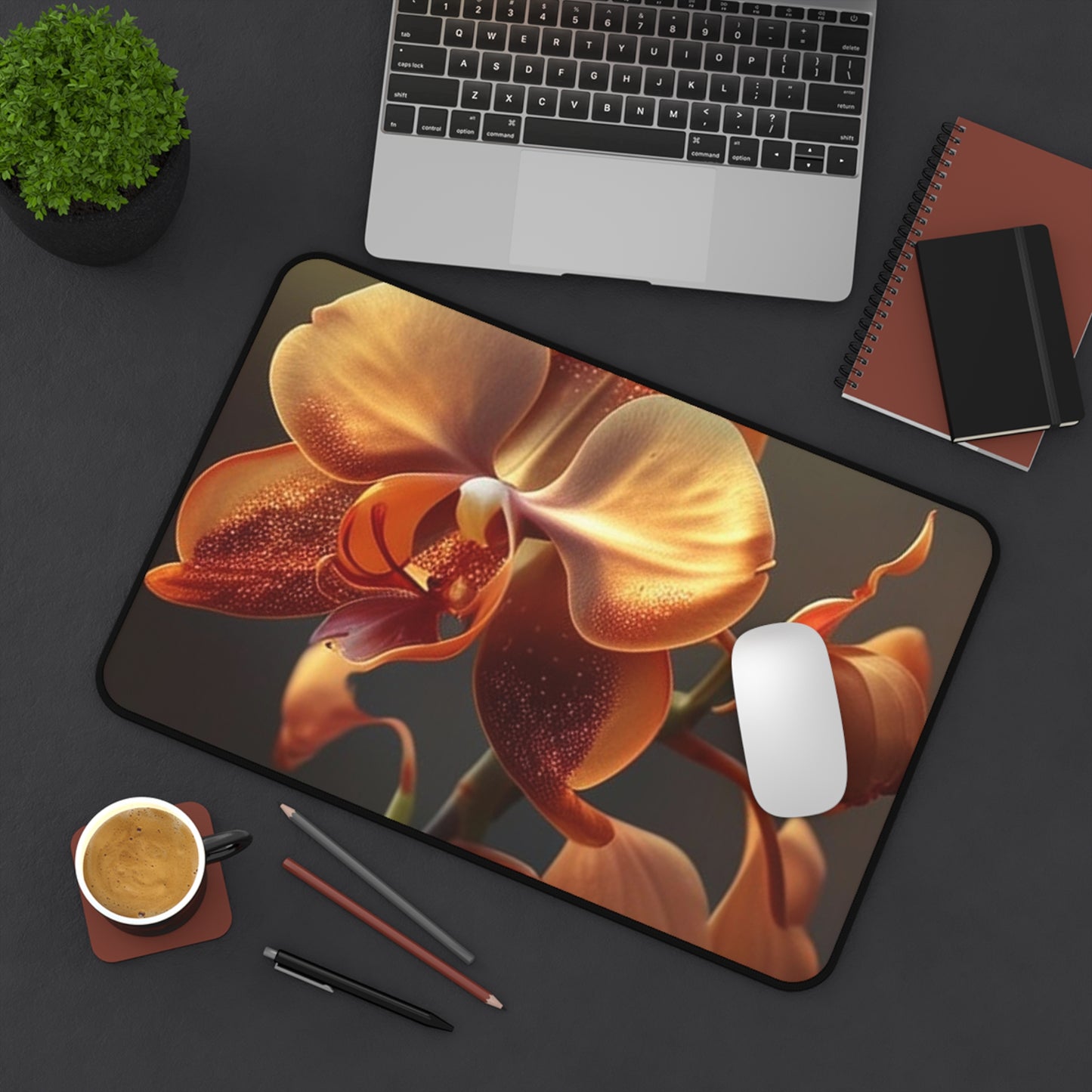 Desk Mat Orange Orchid 1