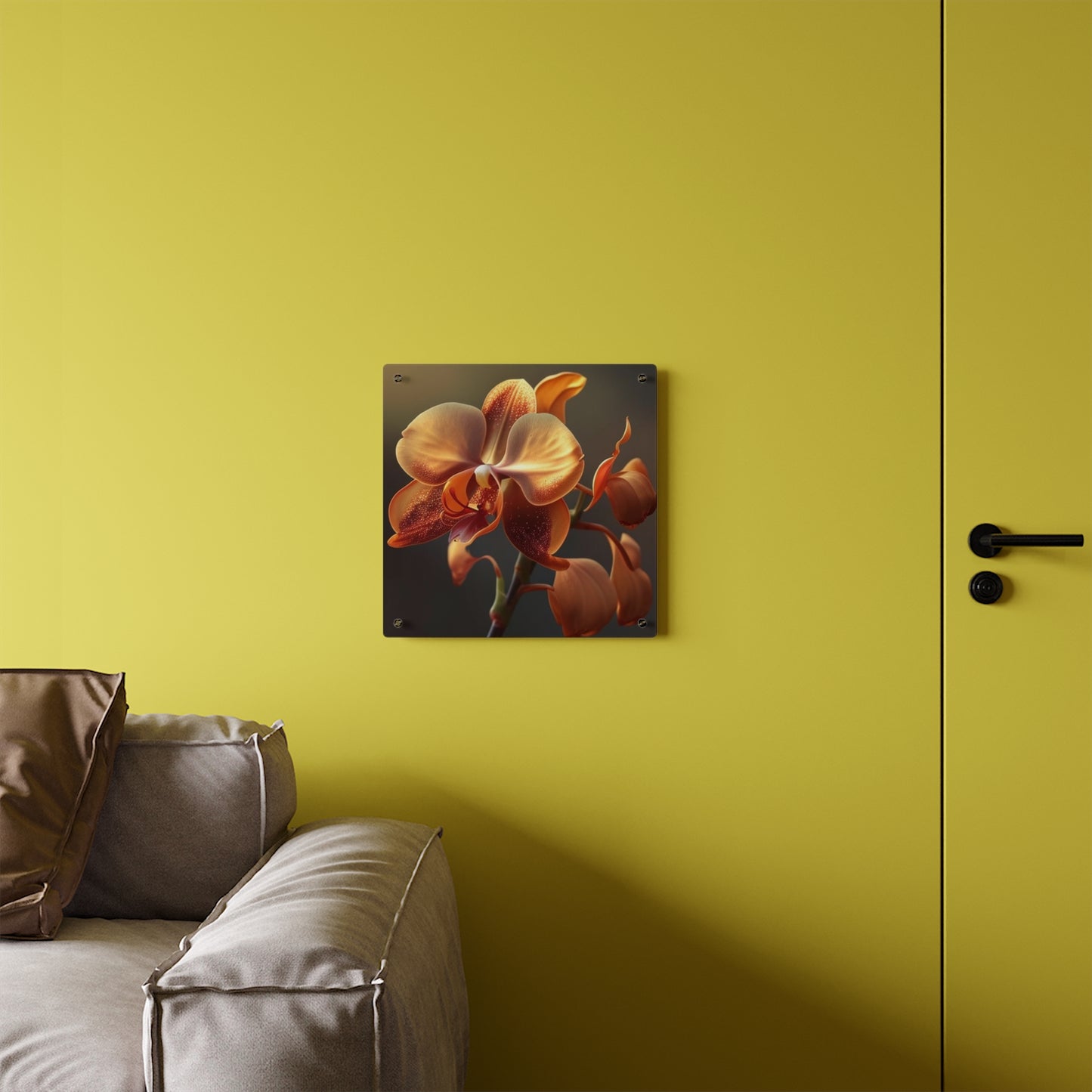 Acrylic Wall Art Panels Orange Orchid 1