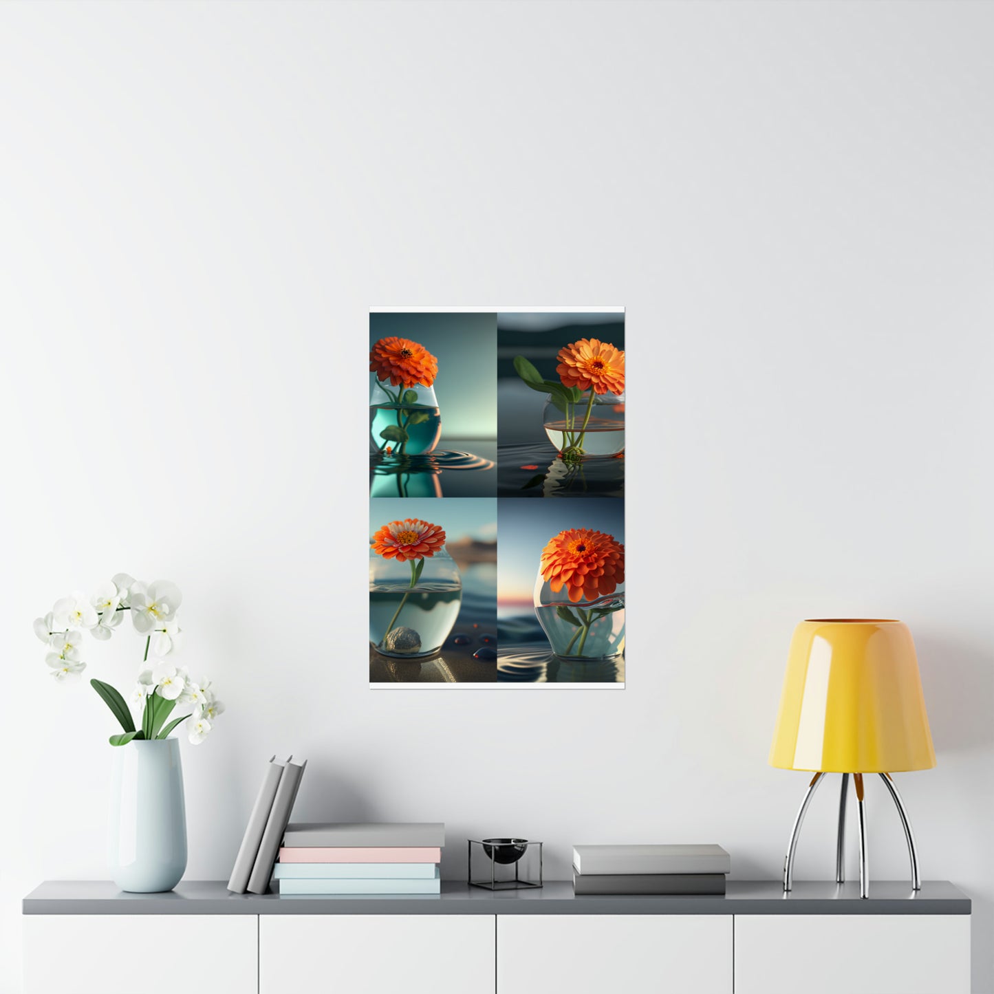 Premium Matte Vertical Posters Orange Zinnia 5