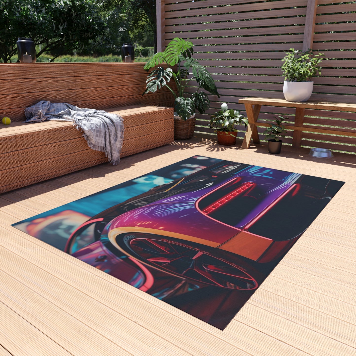 Outdoor Rug  Hyper Bugatti Neon Chiron 3