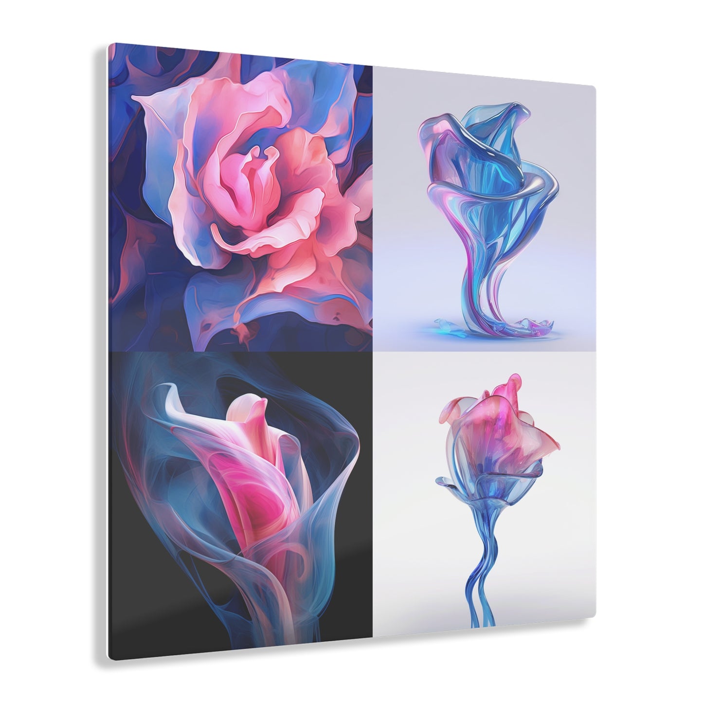 Acrylic Prints Pink & Blue Tulip Rose 5