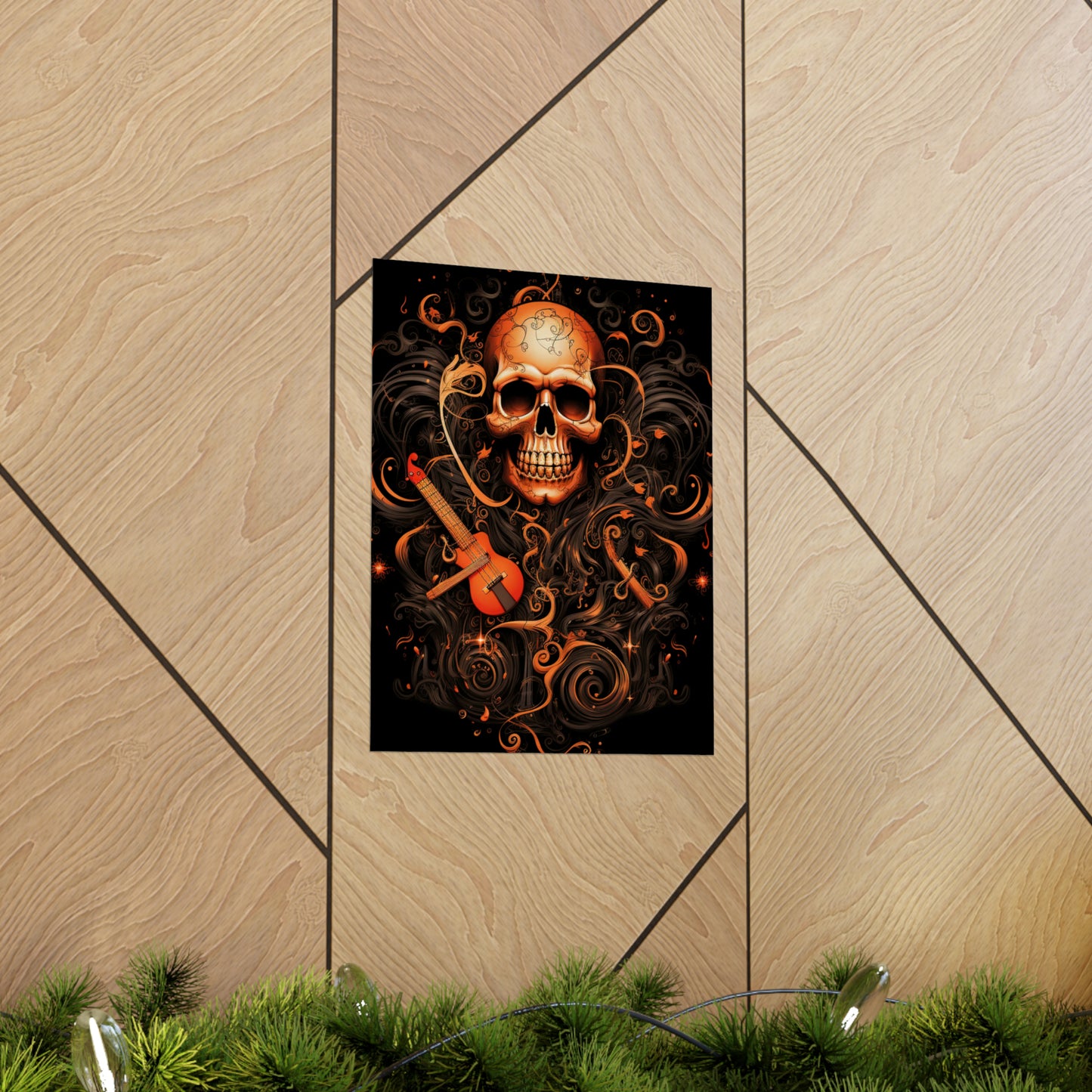 Premium Matte Vertical Posters Skull Treble Clef 4