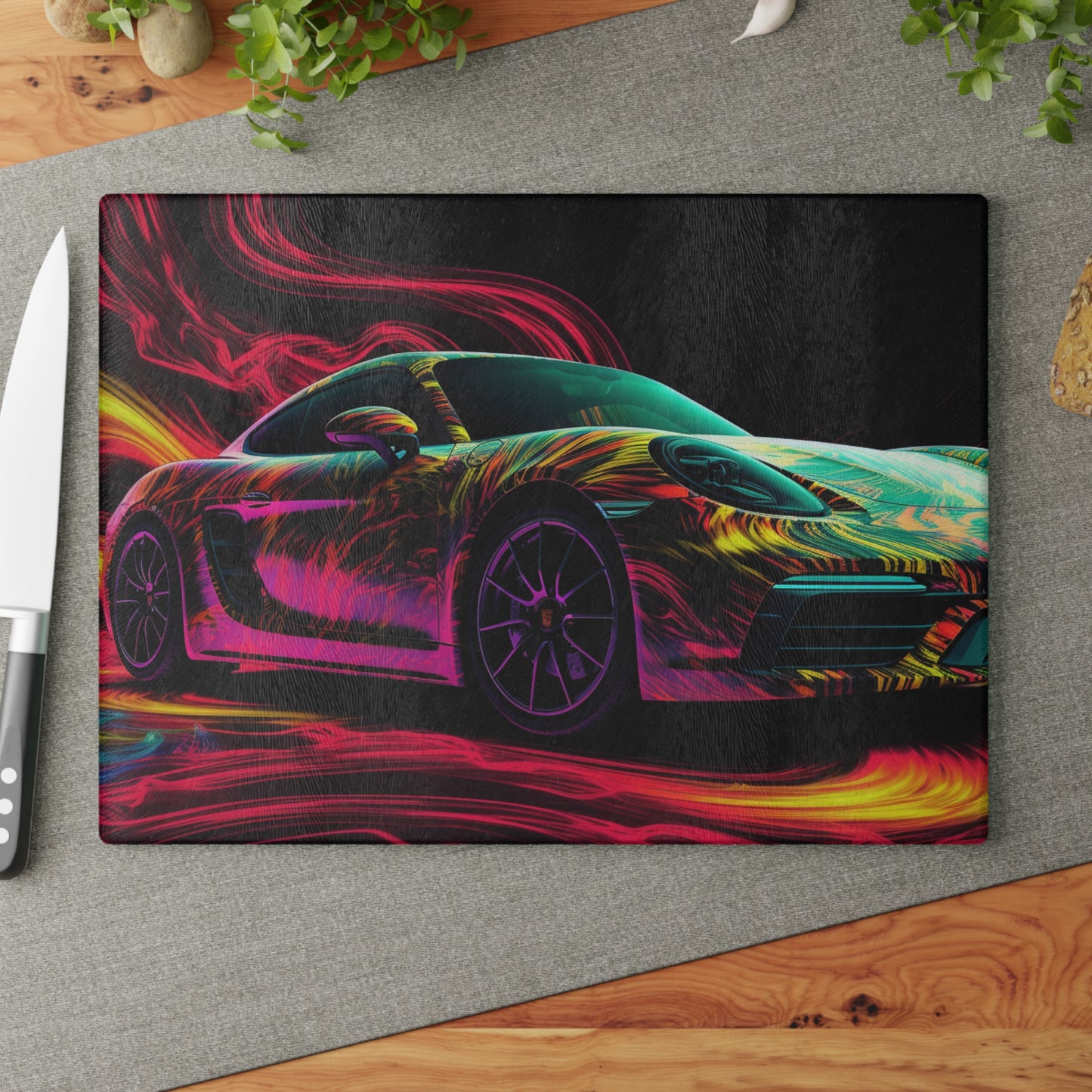 Glass Cutting Board Porsche Flair 1