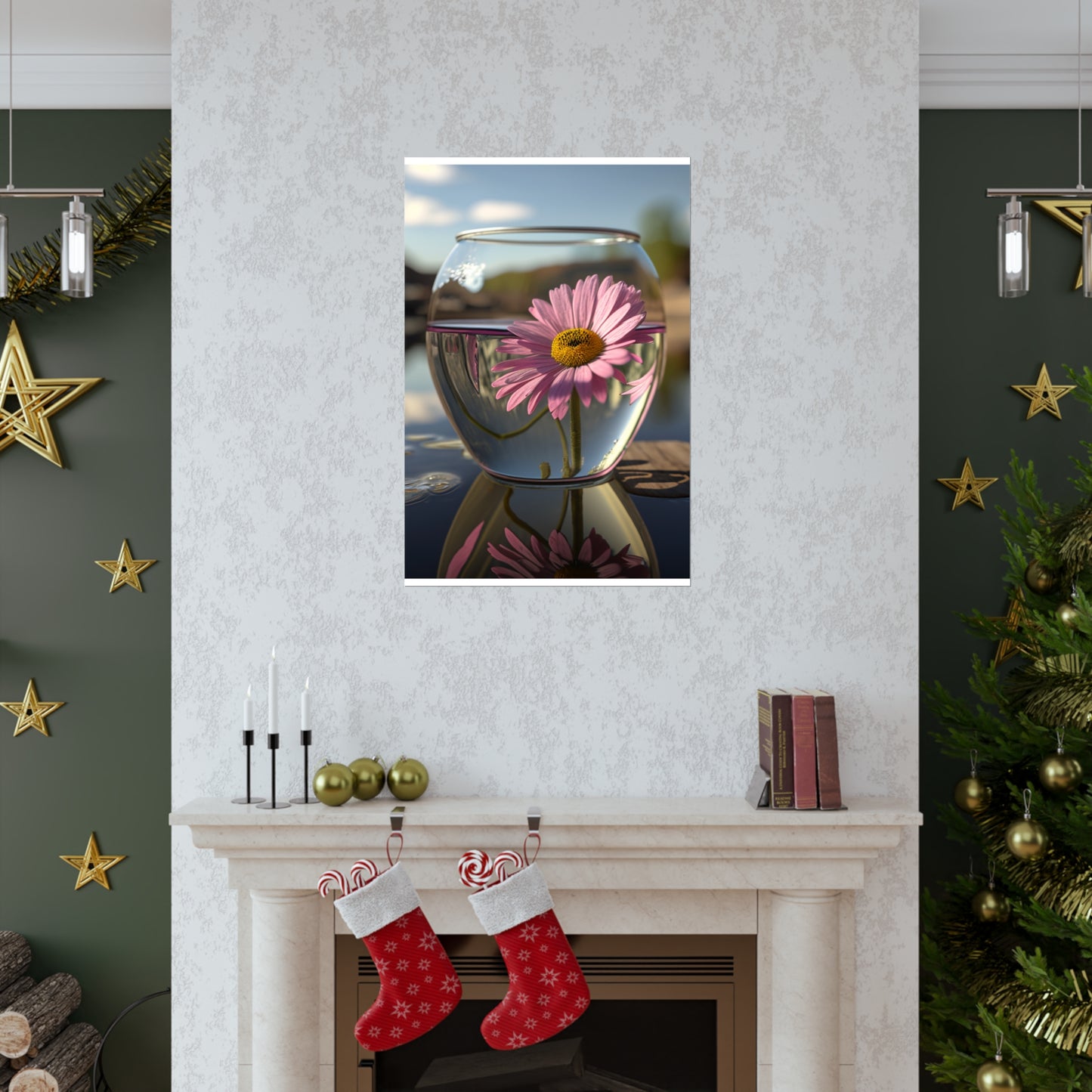 Premium Matte Vertical Posters Daisy in a vase 1