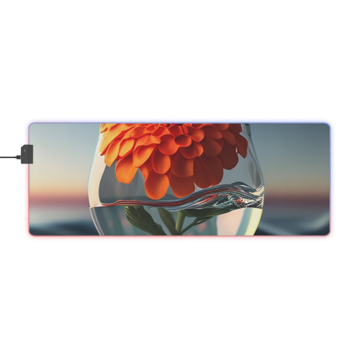 LED Gaming Mouse Pad Orange Zinnia 4