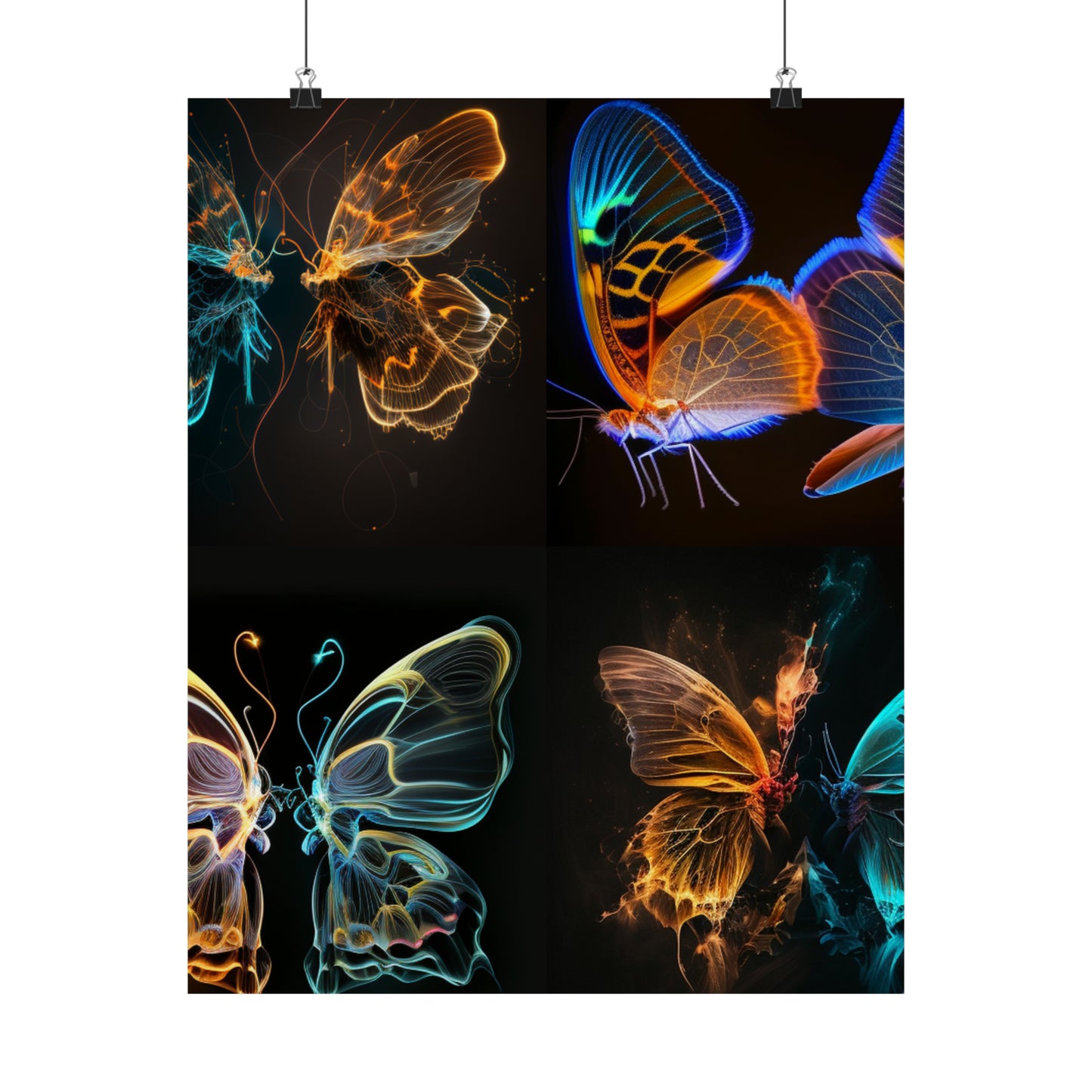 Premium Matte Vertical Posters Neon Glo Butterfly 5