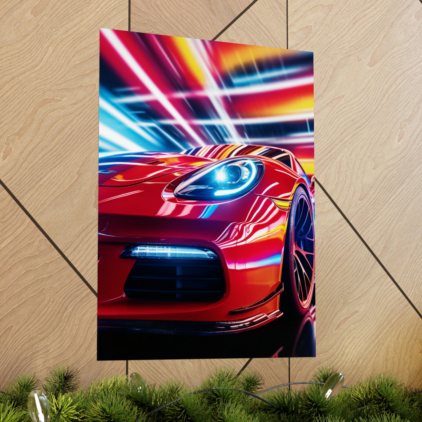 Premium Matte Vertical Posters Macro Flag Ferrari 1