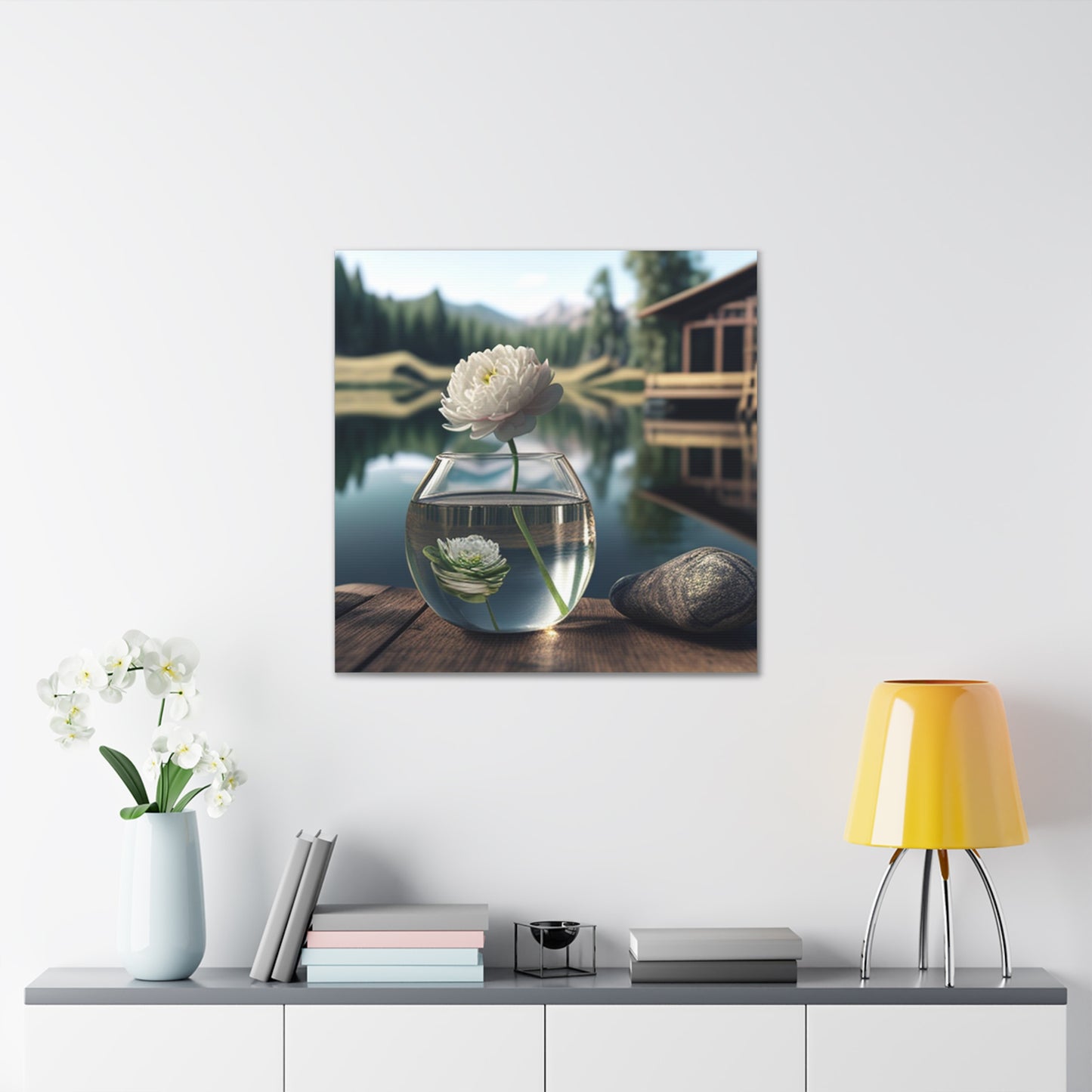 Canvas Gallery Wraps White Peony glass vase 2