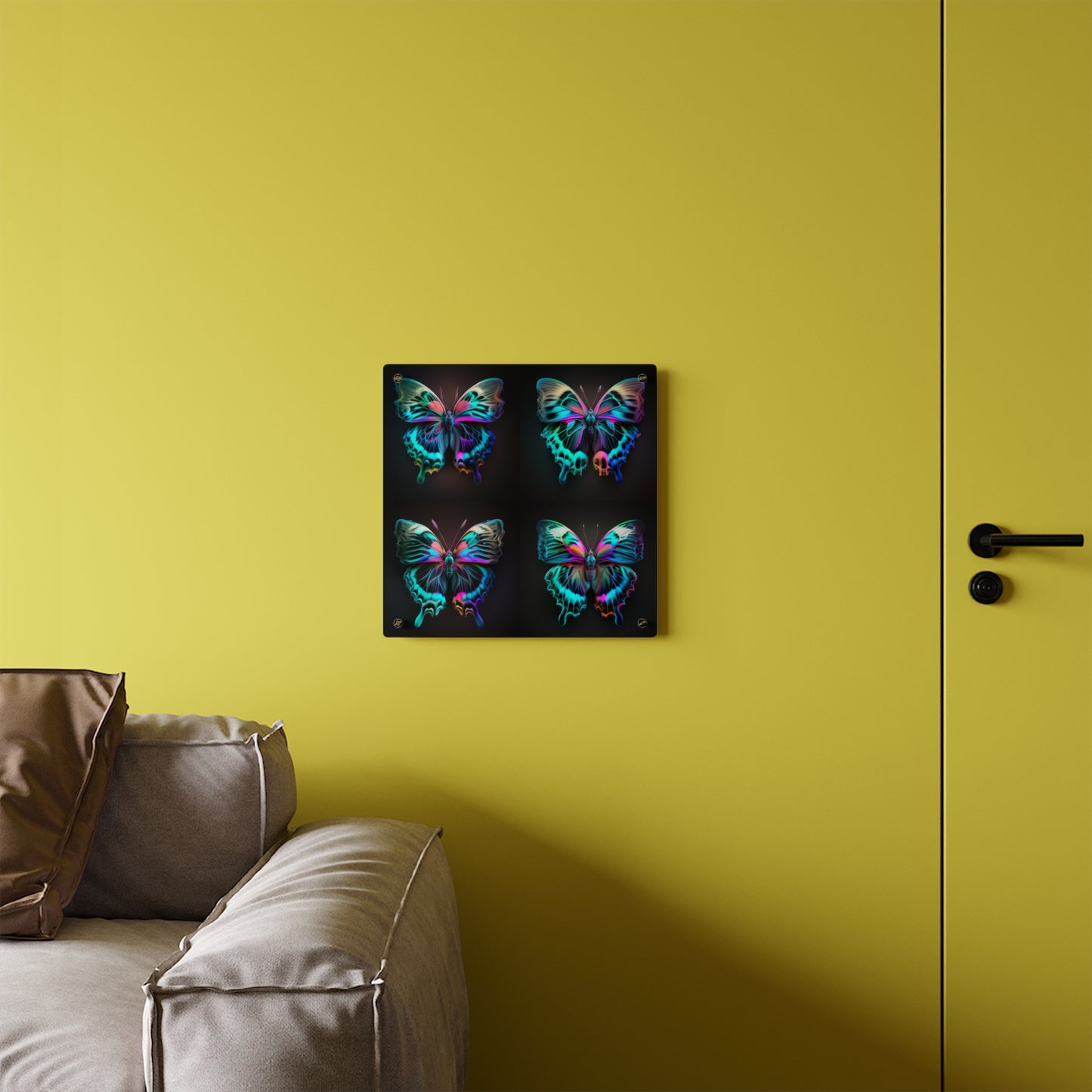 Acrylic Wall Art Panels Neon Butterfly Fusion 5