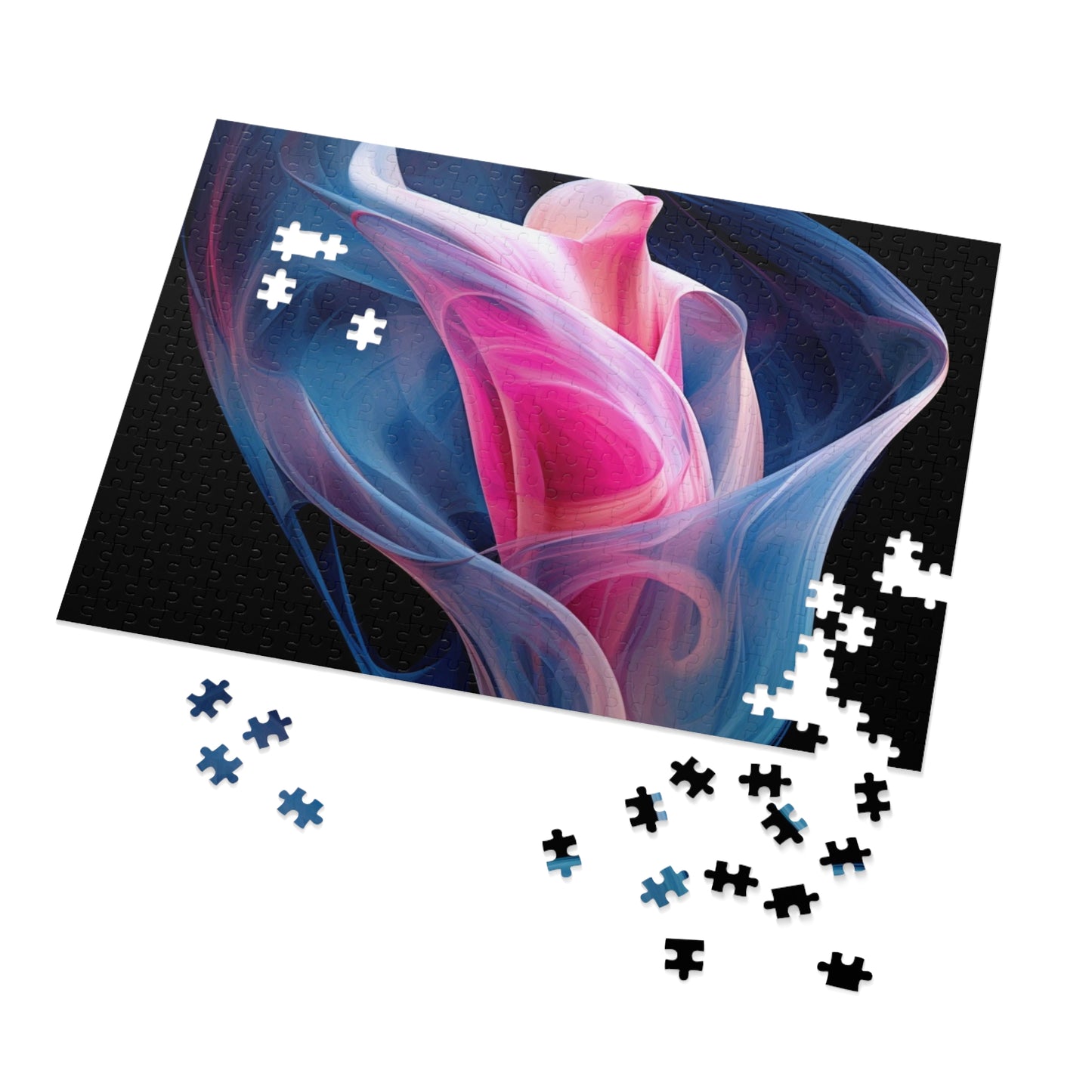 Jigsaw Puzzle (30, 110, 252, 500,1000-Piece) Pink & Blue Tulip Rose 3