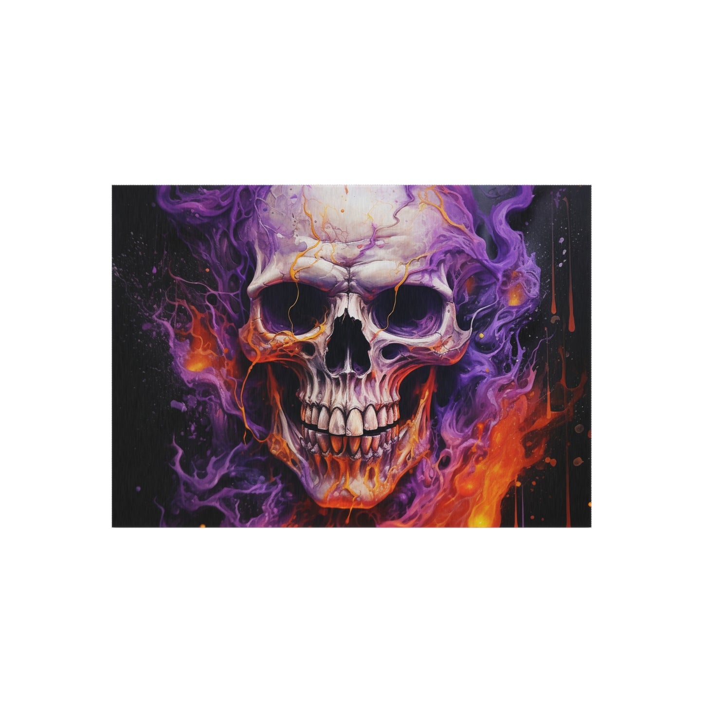 Outdoor Rug  Skull Flames 2