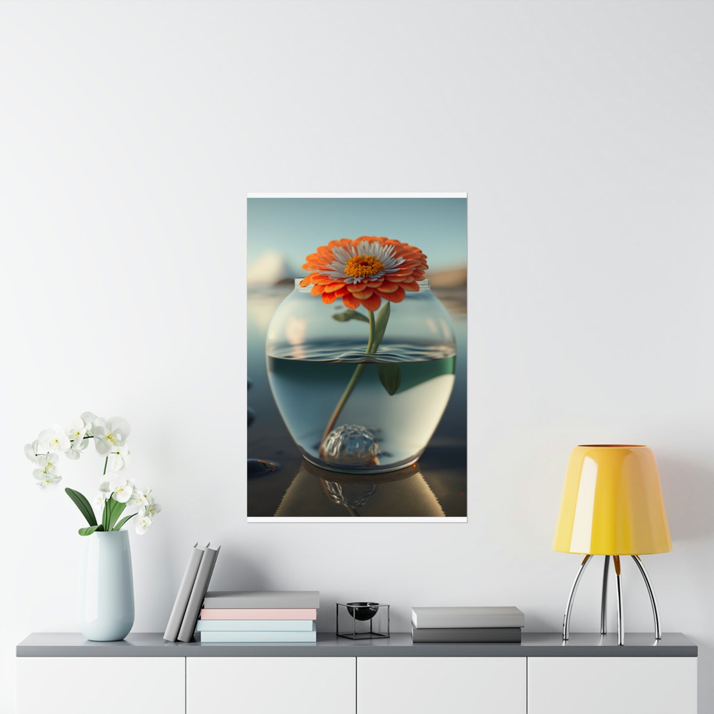 Premium Matte Vertical Posters Orange Zinnia 3