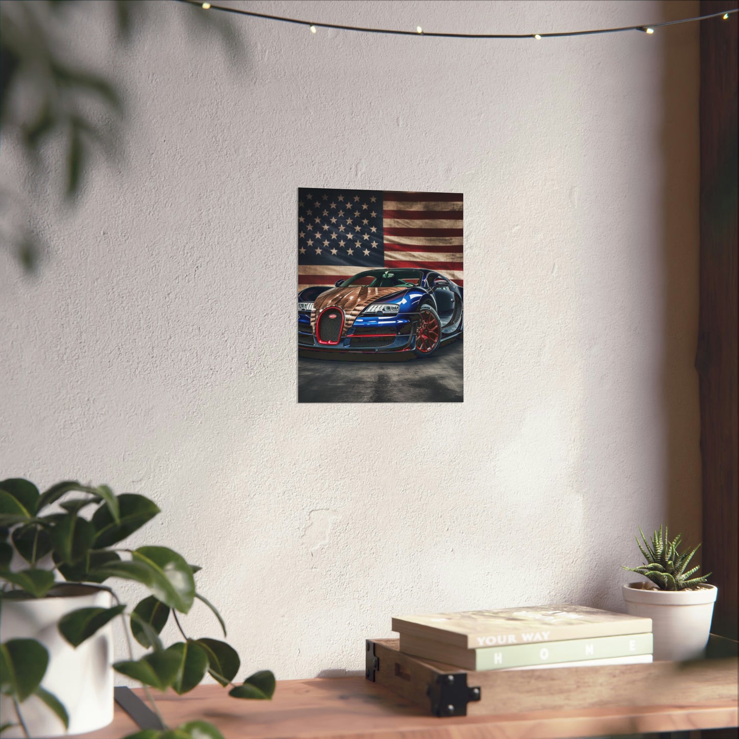 Premium Matte Vertical Posters Bugatti American Flag 4