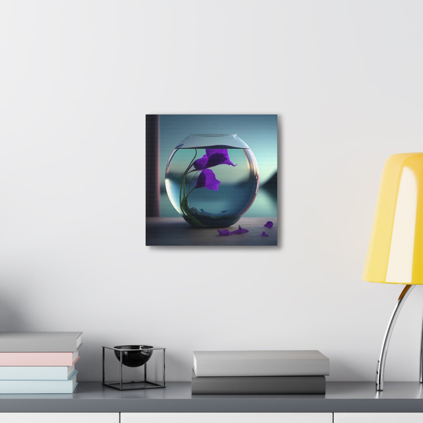 Canvas Gallery Wraps Purple Sweet pea in a vase 2