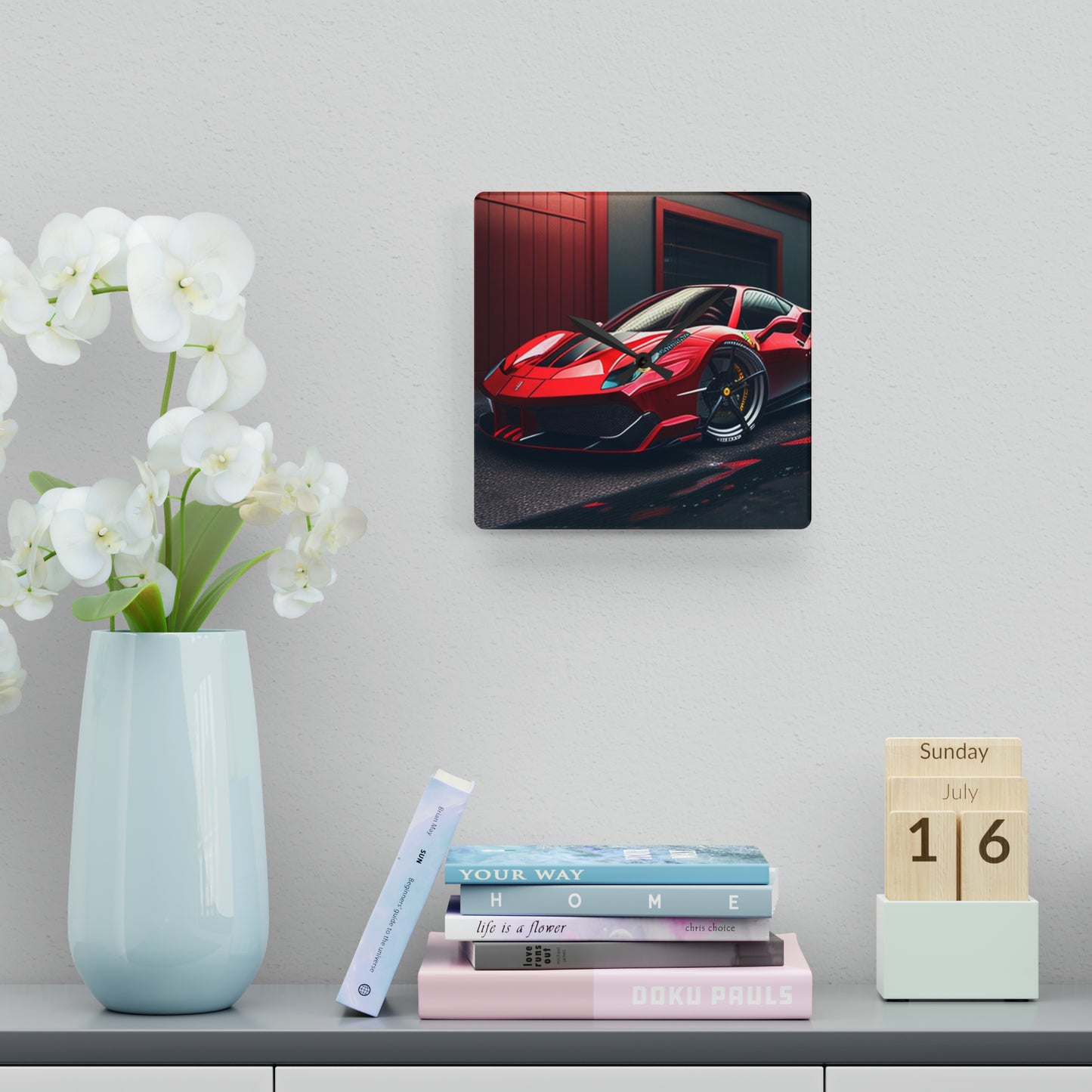 Acrylic Wall Clock Ferrari Hyper 1