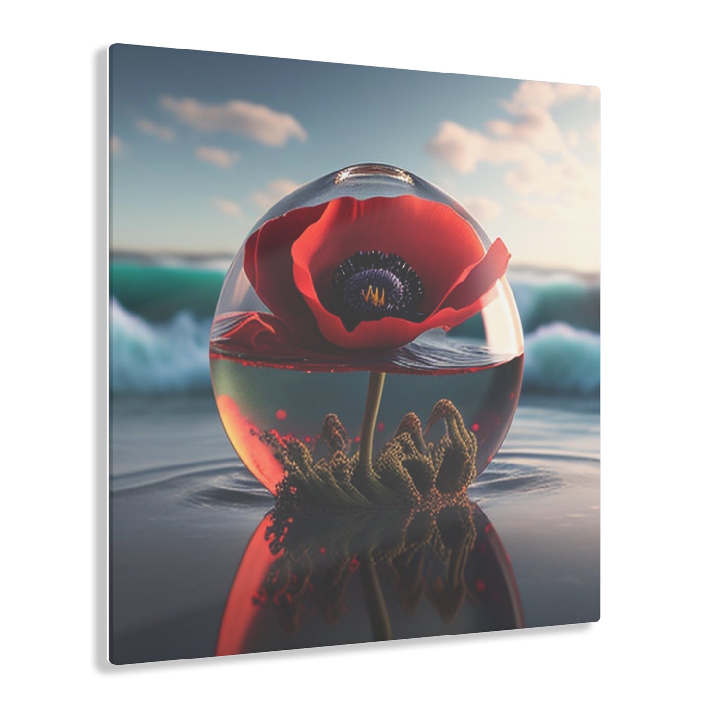 Acrylic Prints Red Anemone in a Vase 4