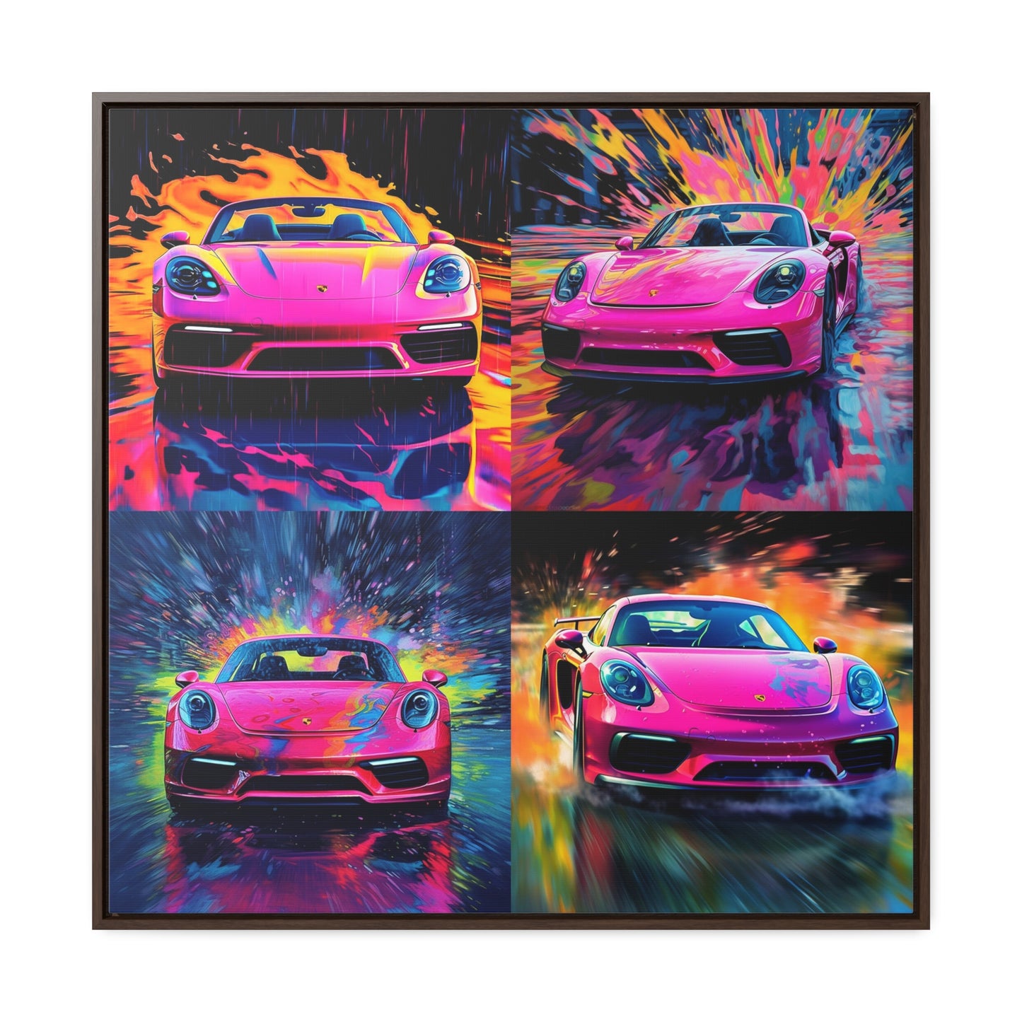 Gallery Canvas Wraps, Square Frame Pink Porsche water fusion 5