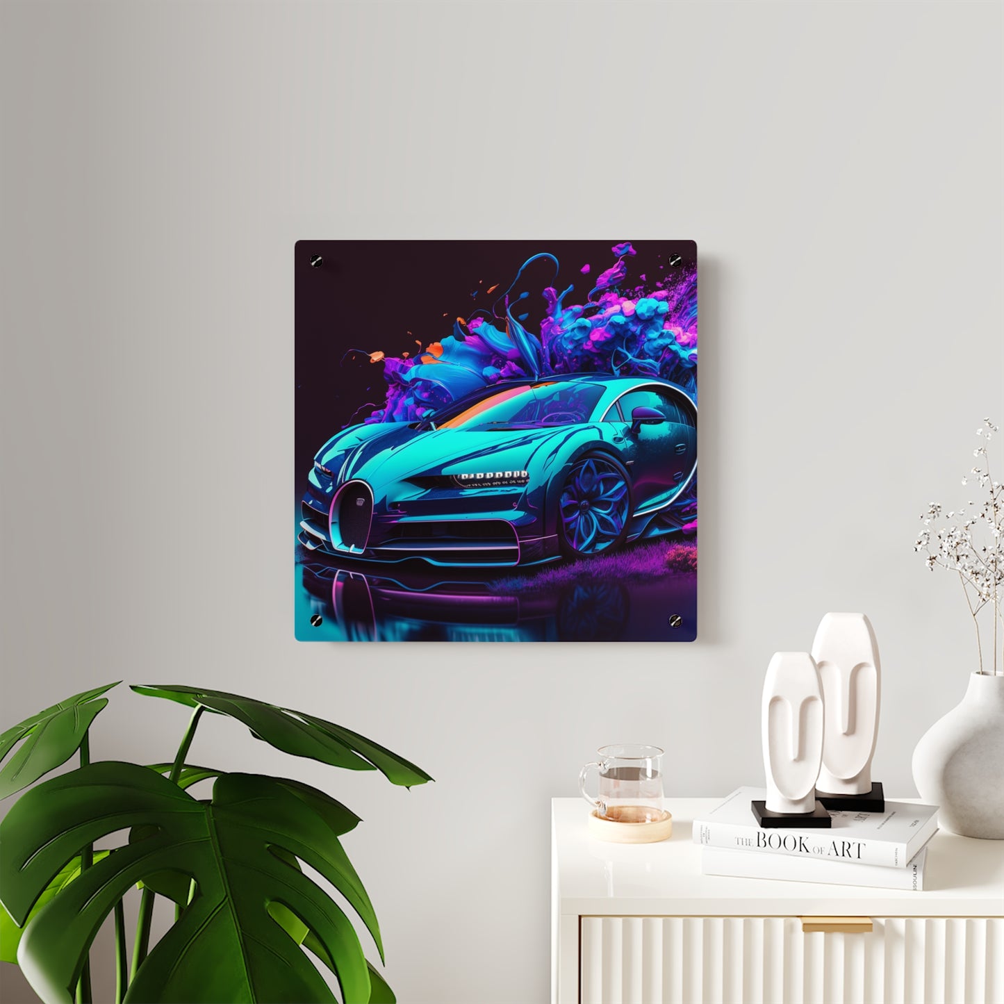 Acrylic Wall Art Panels Bugatti Neon Chiron 3