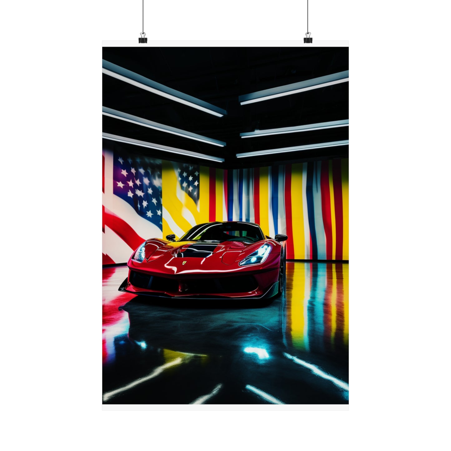 Premium Matte Vertical Posters Macro Flag Ferrari 2