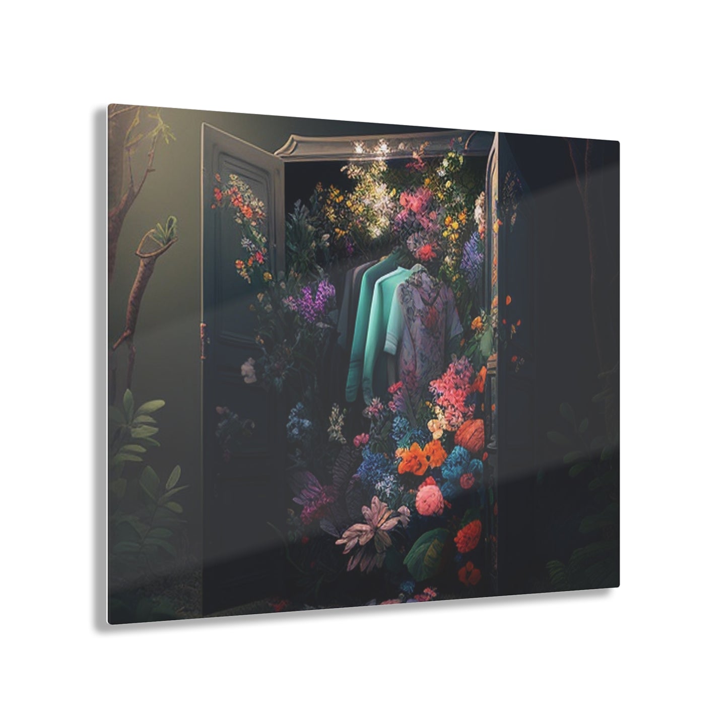 Acrylic Prints A Wardrobe Surrounded by Flowers 1