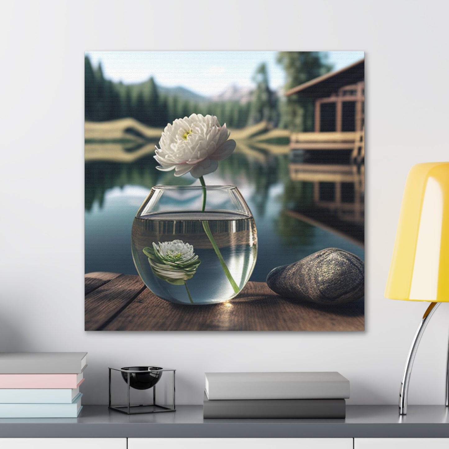 Canvas Gallery Wraps White Peony glass vase 2