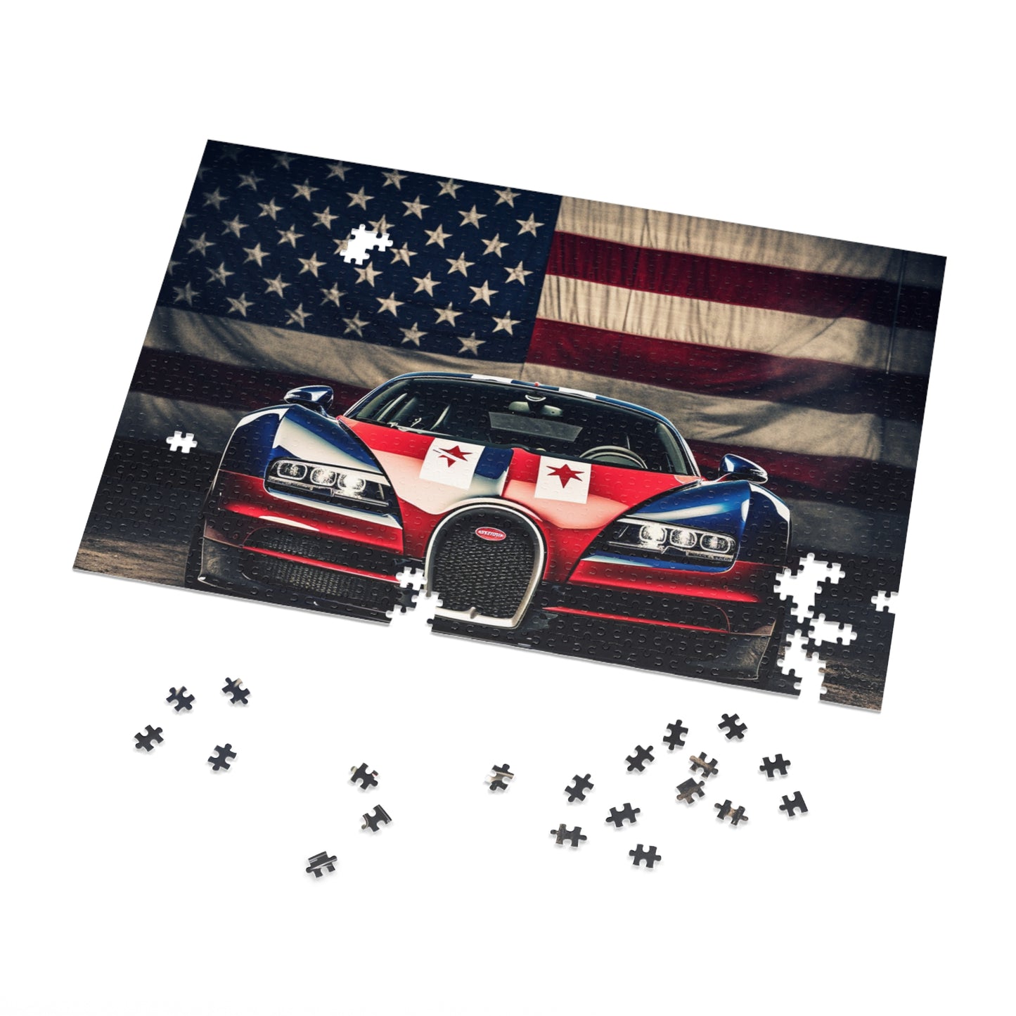 Jigsaw Puzzle (30, 110, 252, 500,1000-Piece) Bugatti American Flag 3