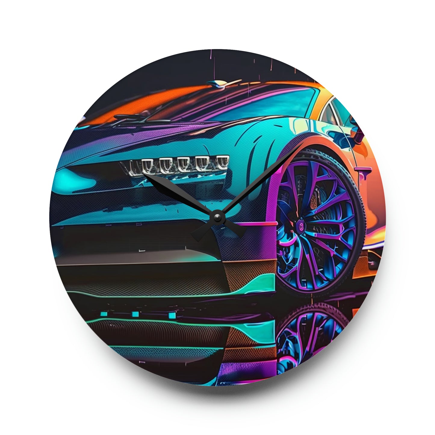 Acrylic Wall Clock Bugatti Neon Chiron 1